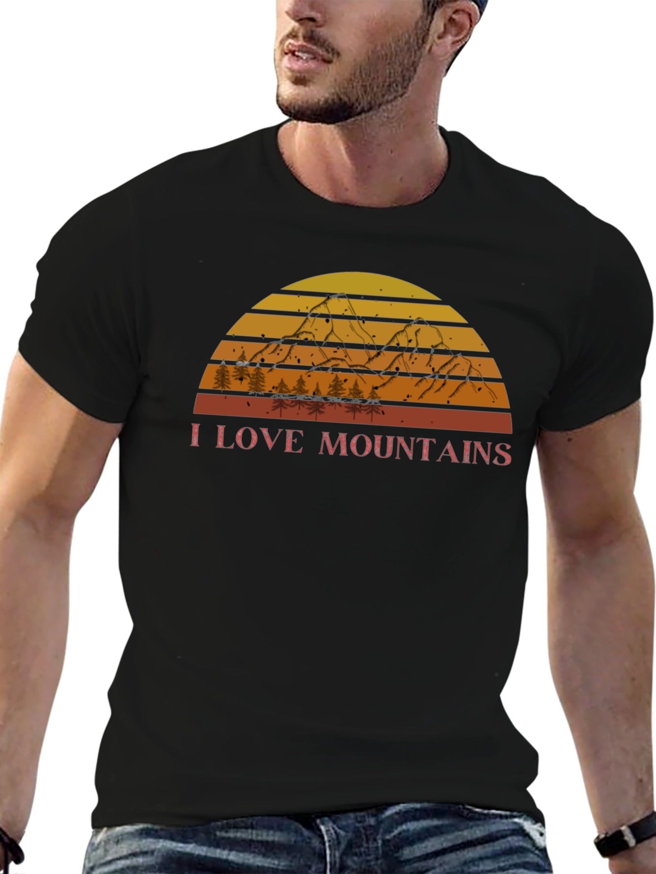 I Love Mountains Retro Graphic Tee
