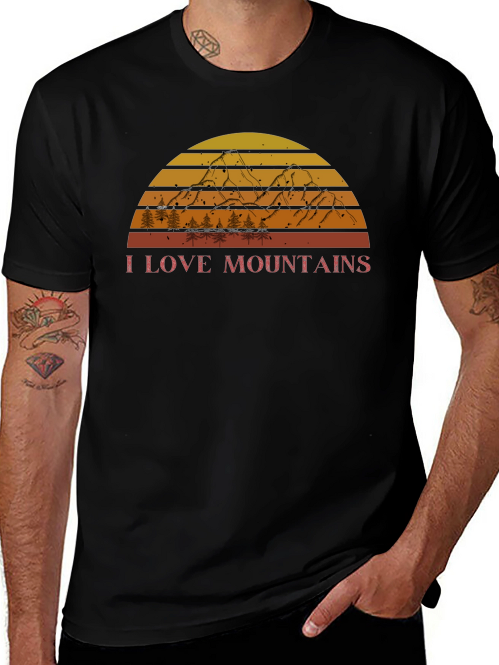 I Love Mountains Retro Graphic Tee