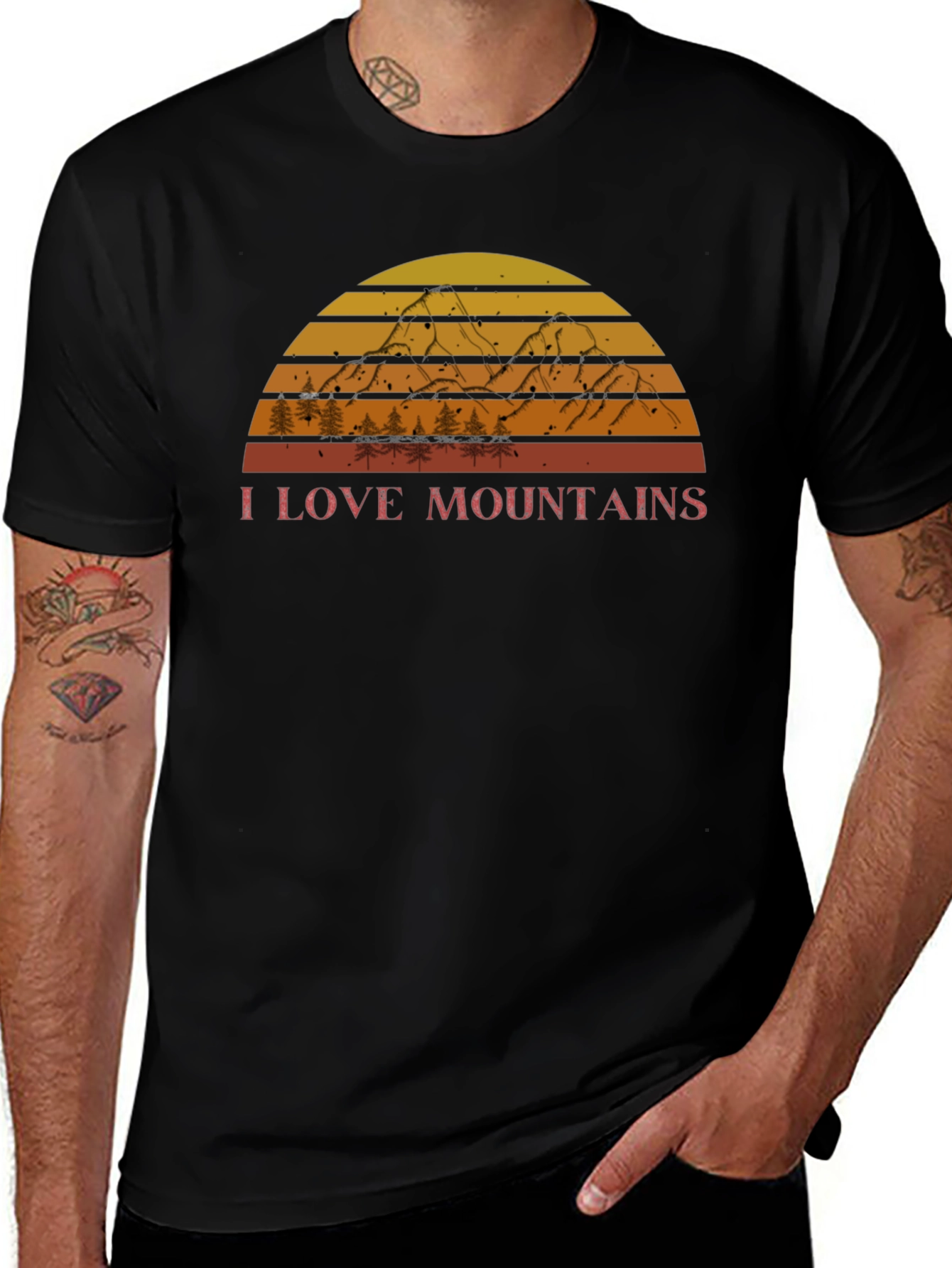 I Love Mountains Retro Graphic Tee