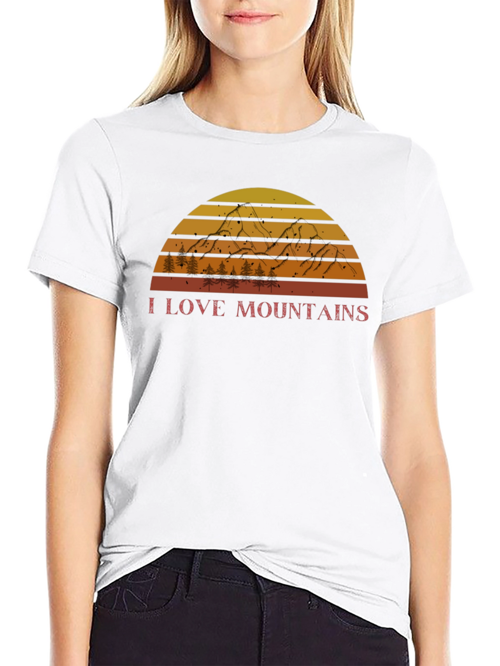 I Love Mountains Retro Graphic Tee
