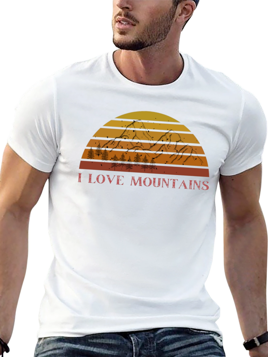 I Love Mountains Retro Graphic Tee