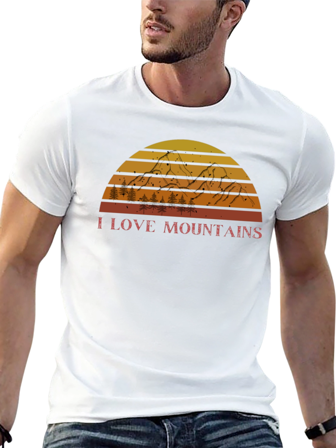 I Love Mountains Retro Graphic Tee