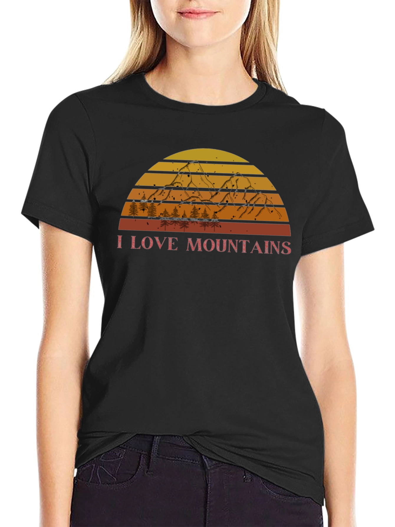 I Love Mountains Retro Graphic Tee