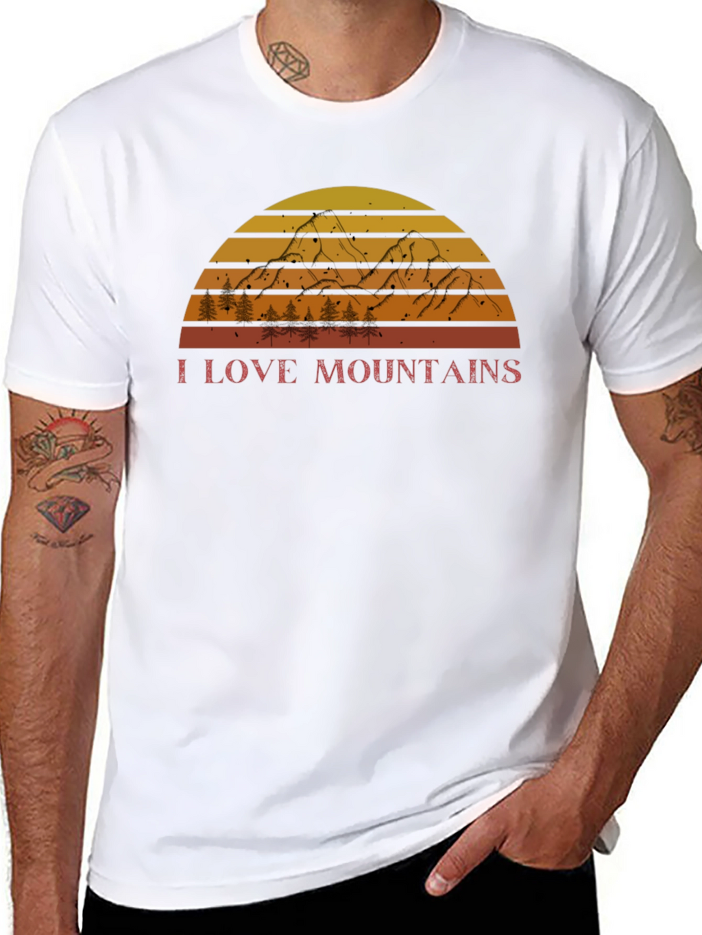 I Love Mountains Retro Graphic Tee