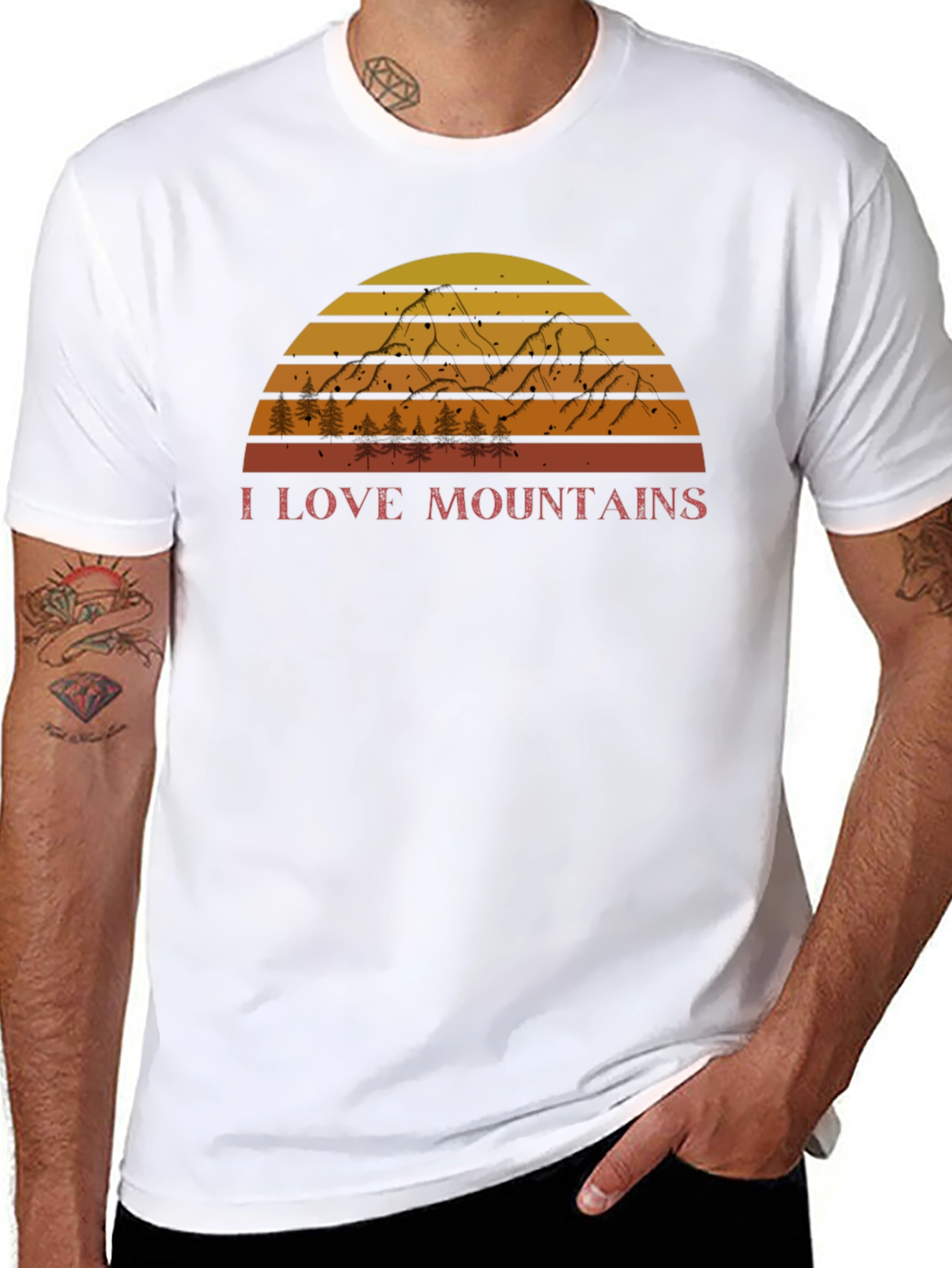 I Love Mountains Retro Graphic Tee