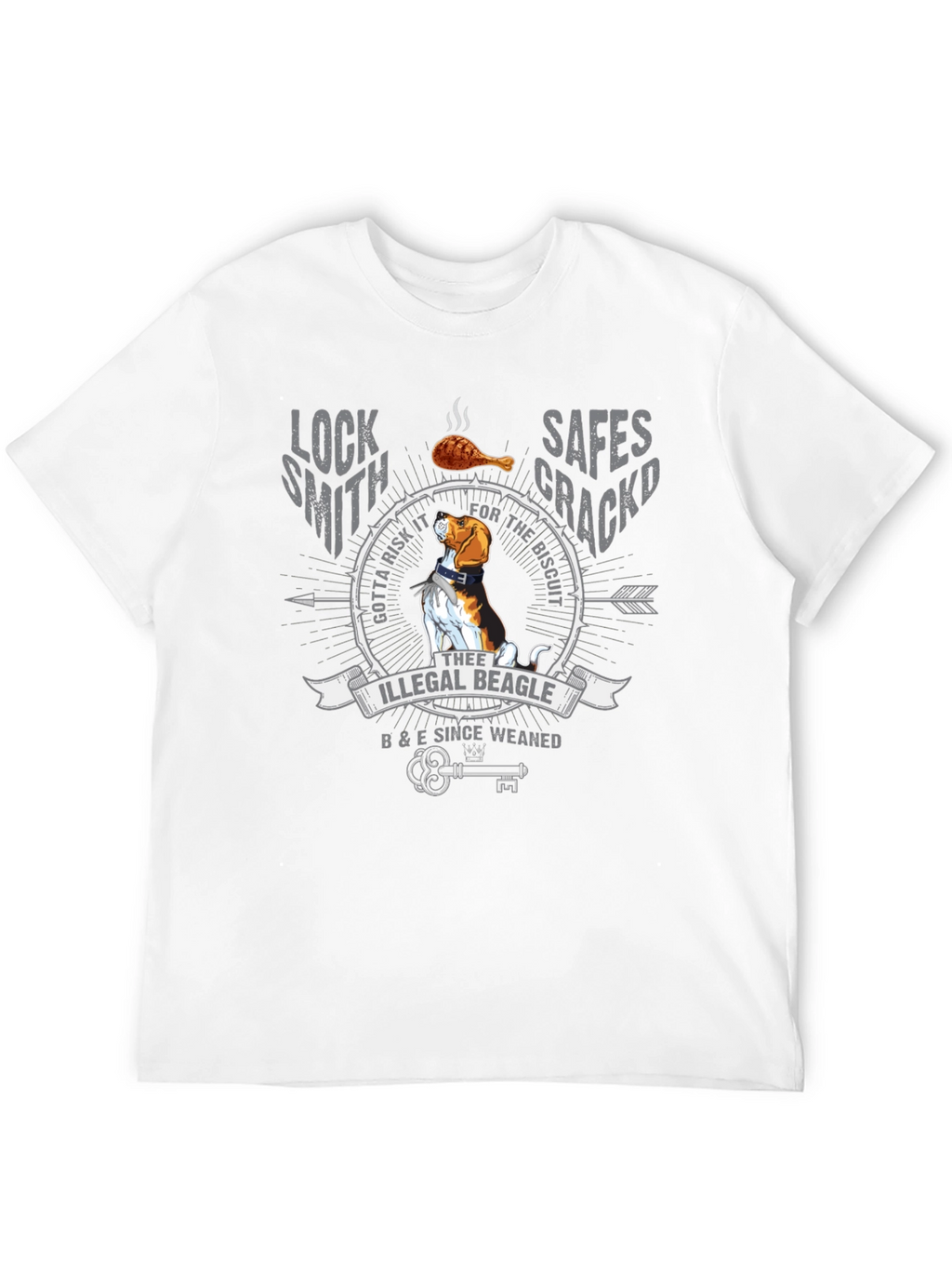 Illegal Beagle T-Shirt: Locksmith Safe Cracker Design