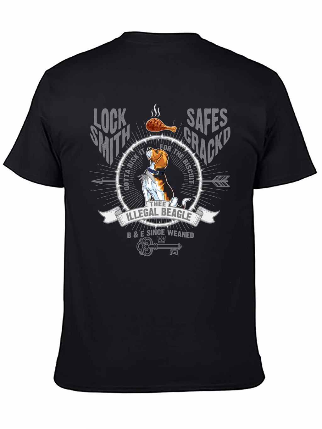 Illegal Beagle T-Shirt: Locksmith Safe Cracker Design