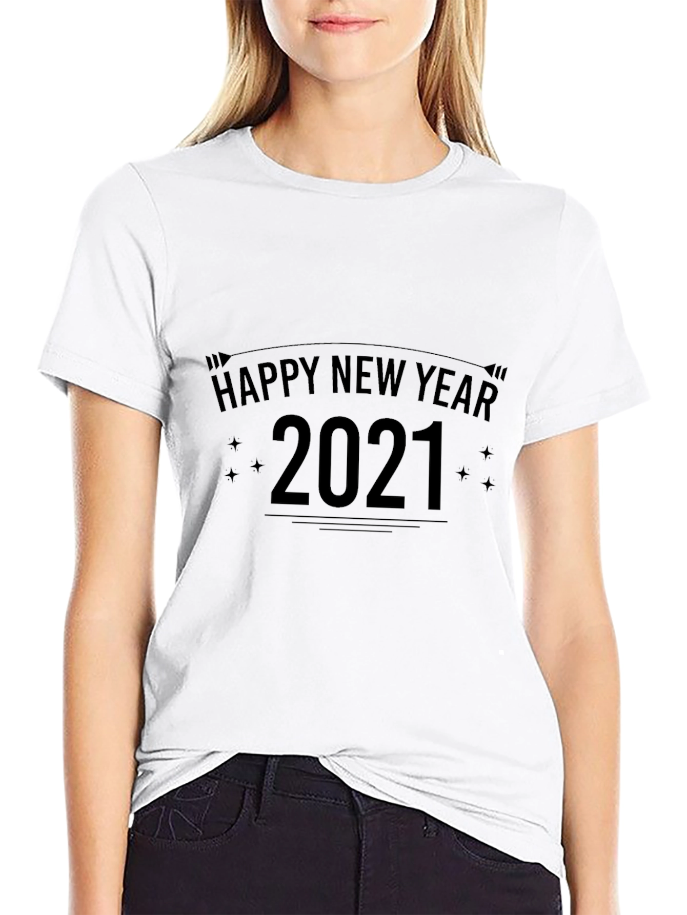 Happy New Year 2021 Graphic Tee - Black