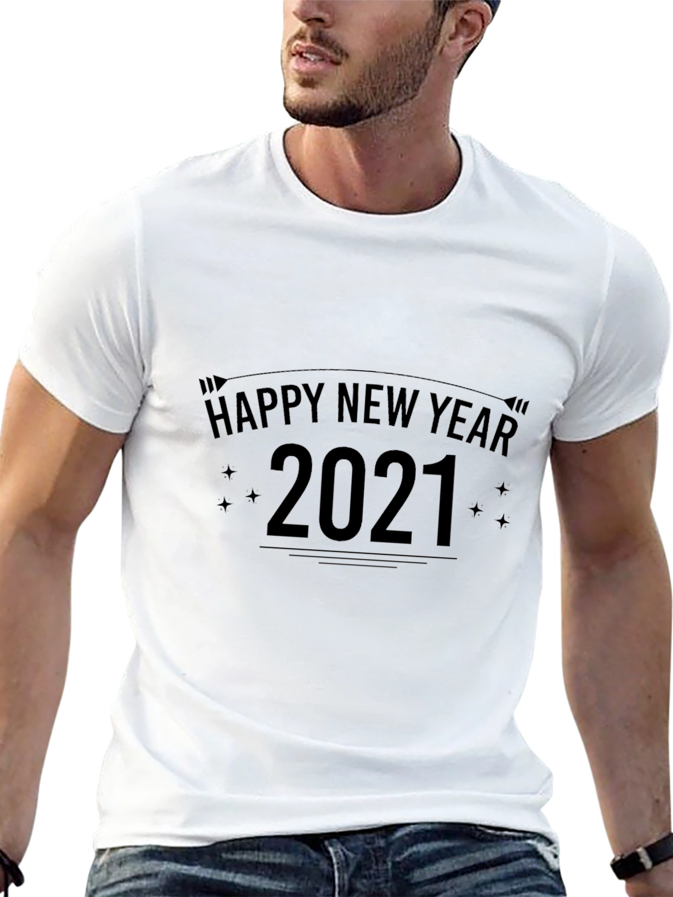 Happy New Year 2021 Graphic Tee - Black