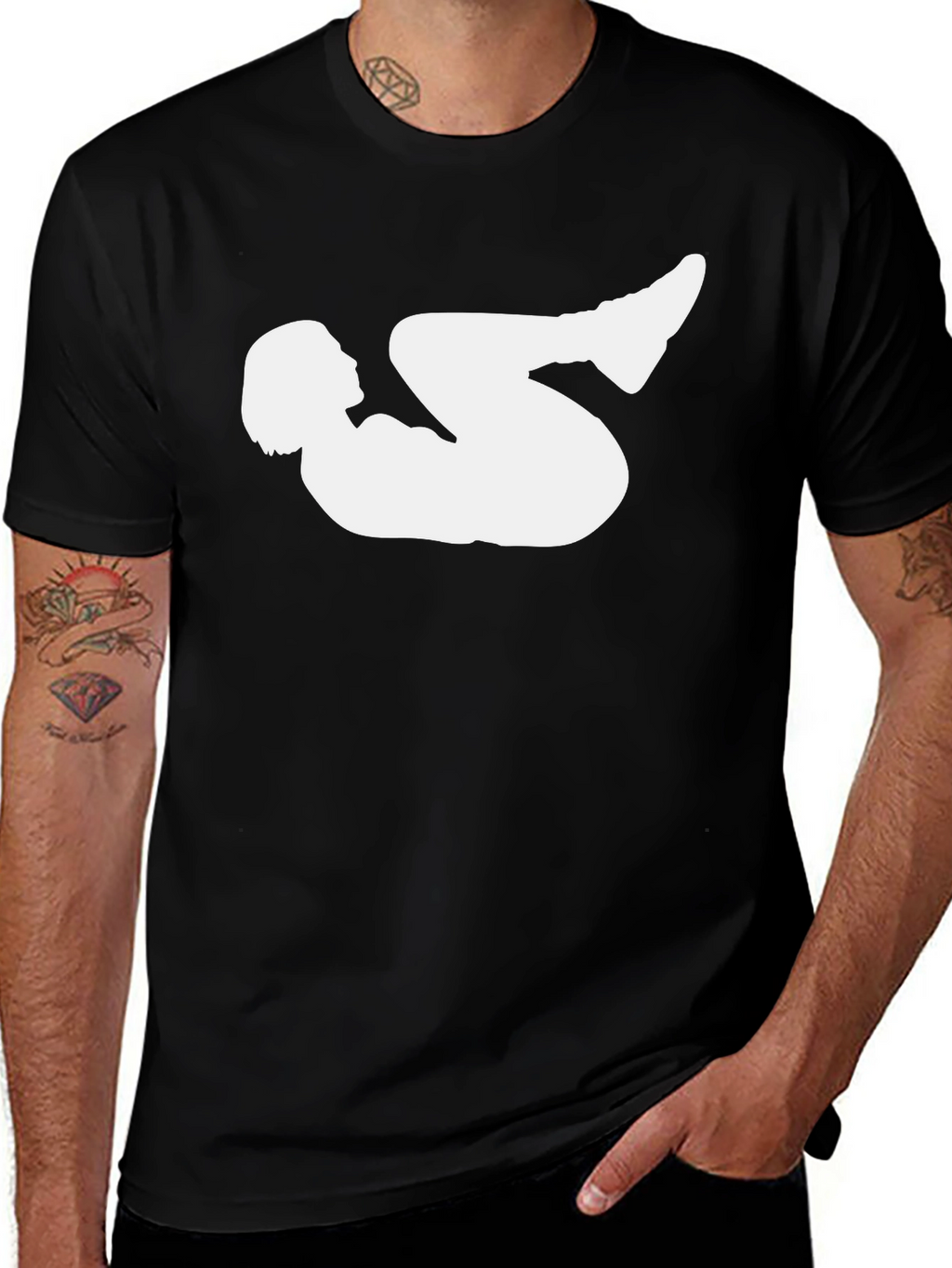Yoga Silhouette Graphic Black T-Shirt