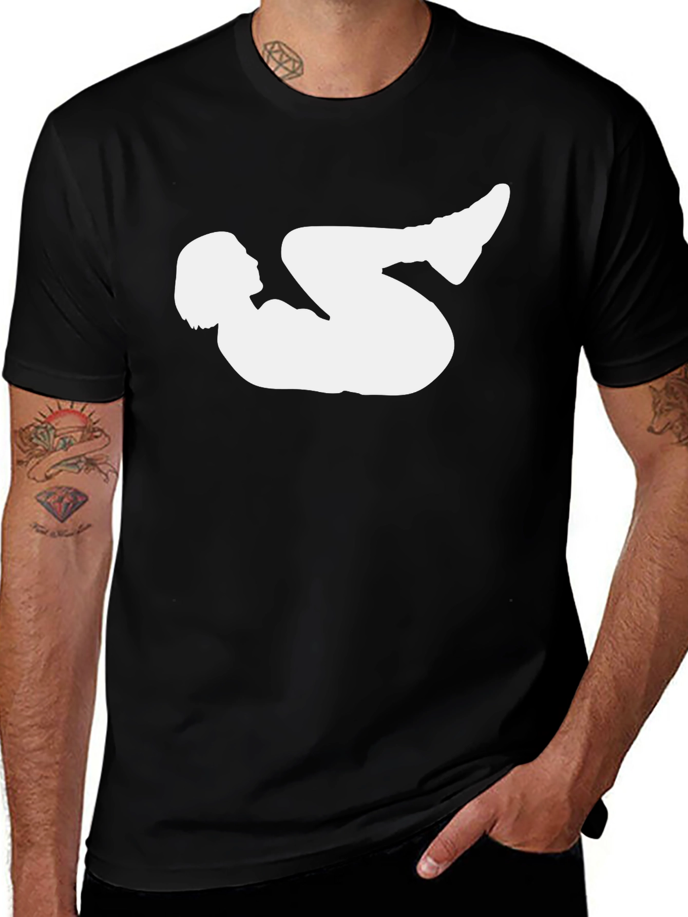 Yoga Silhouette Graphic Black T-Shirt