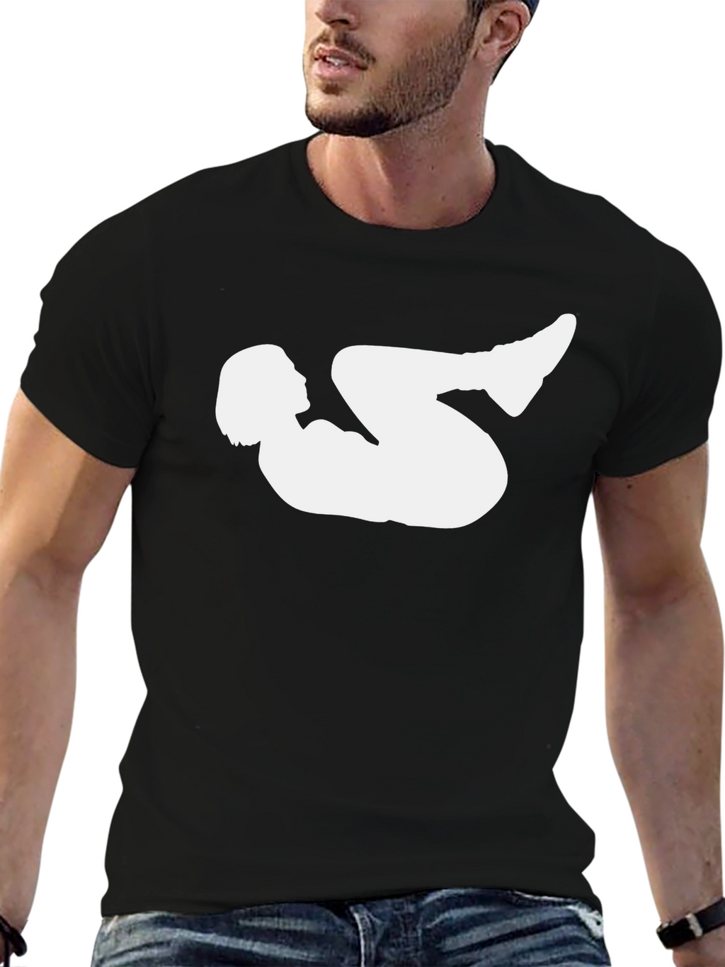 Yoga Silhouette Graphic Black T-Shirt