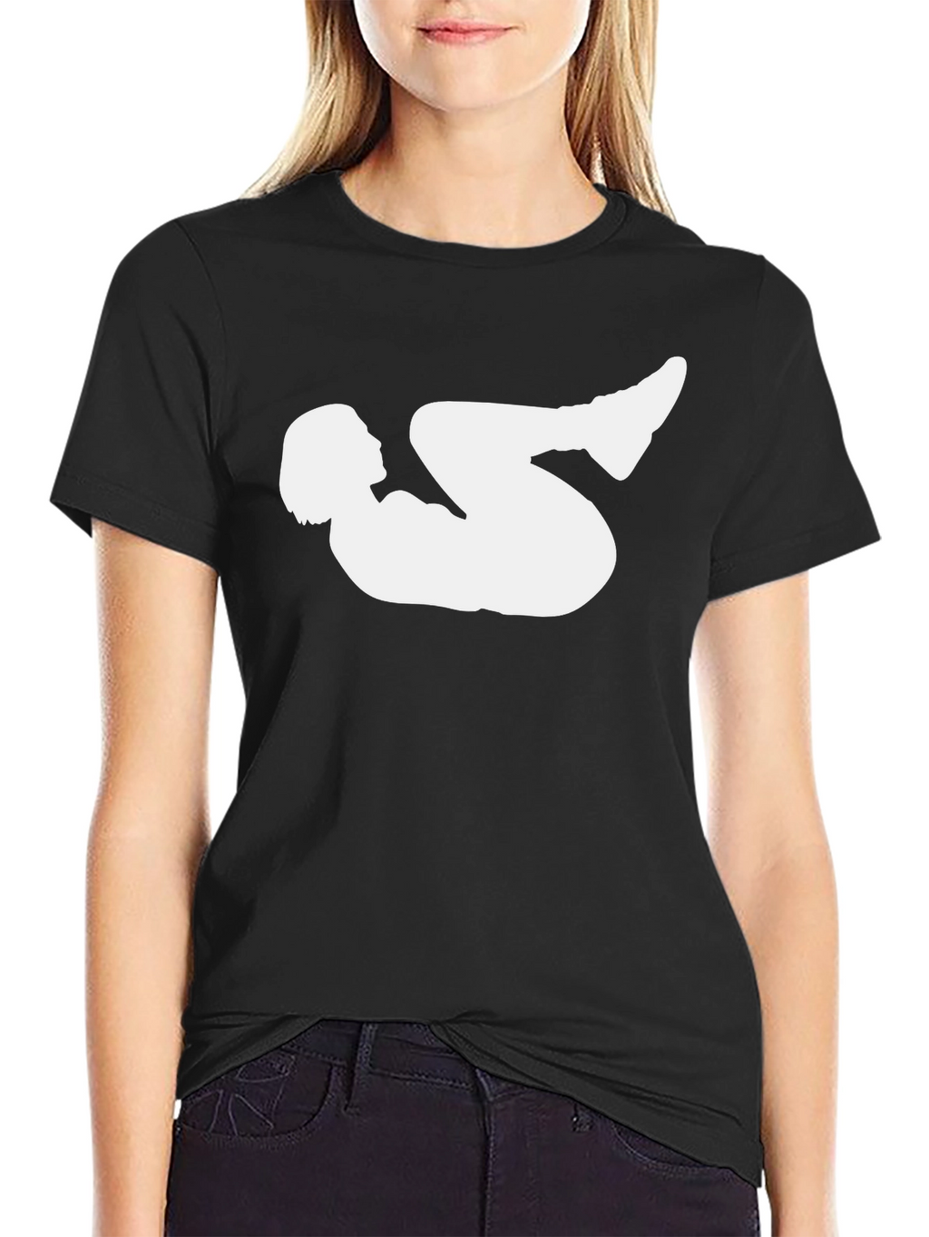 Yoga Silhouette Graphic Black T-Shirt