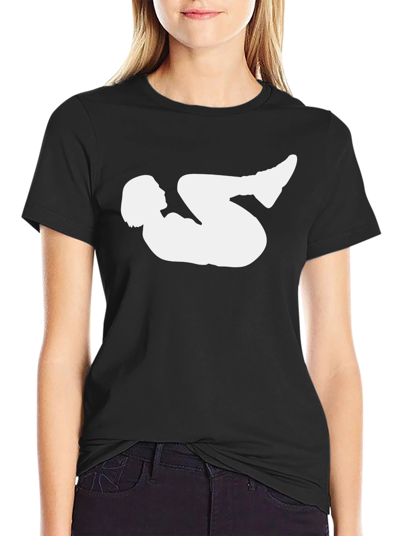 Yoga Silhouette Graphic Black T-Shirt