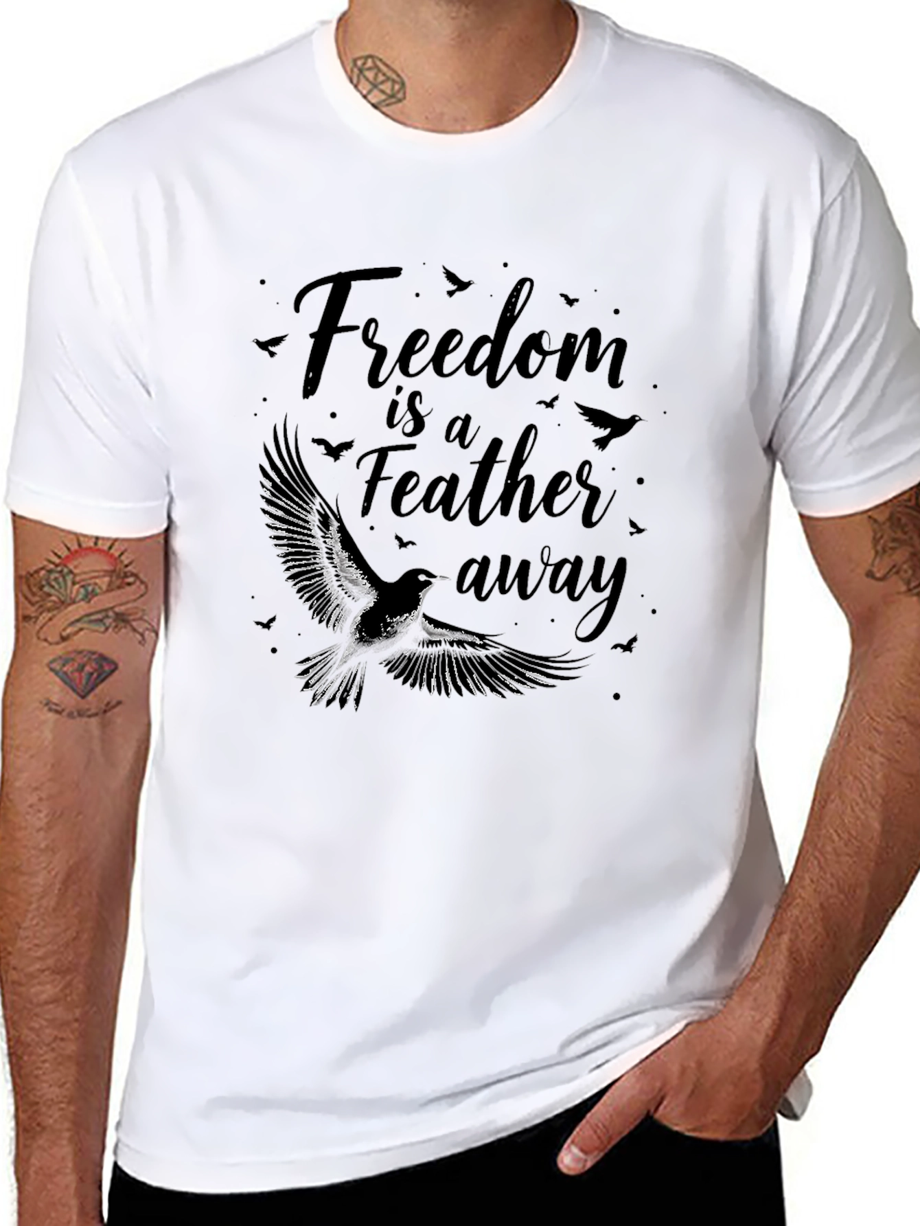 Freedom Feather Bird Graphic Tee