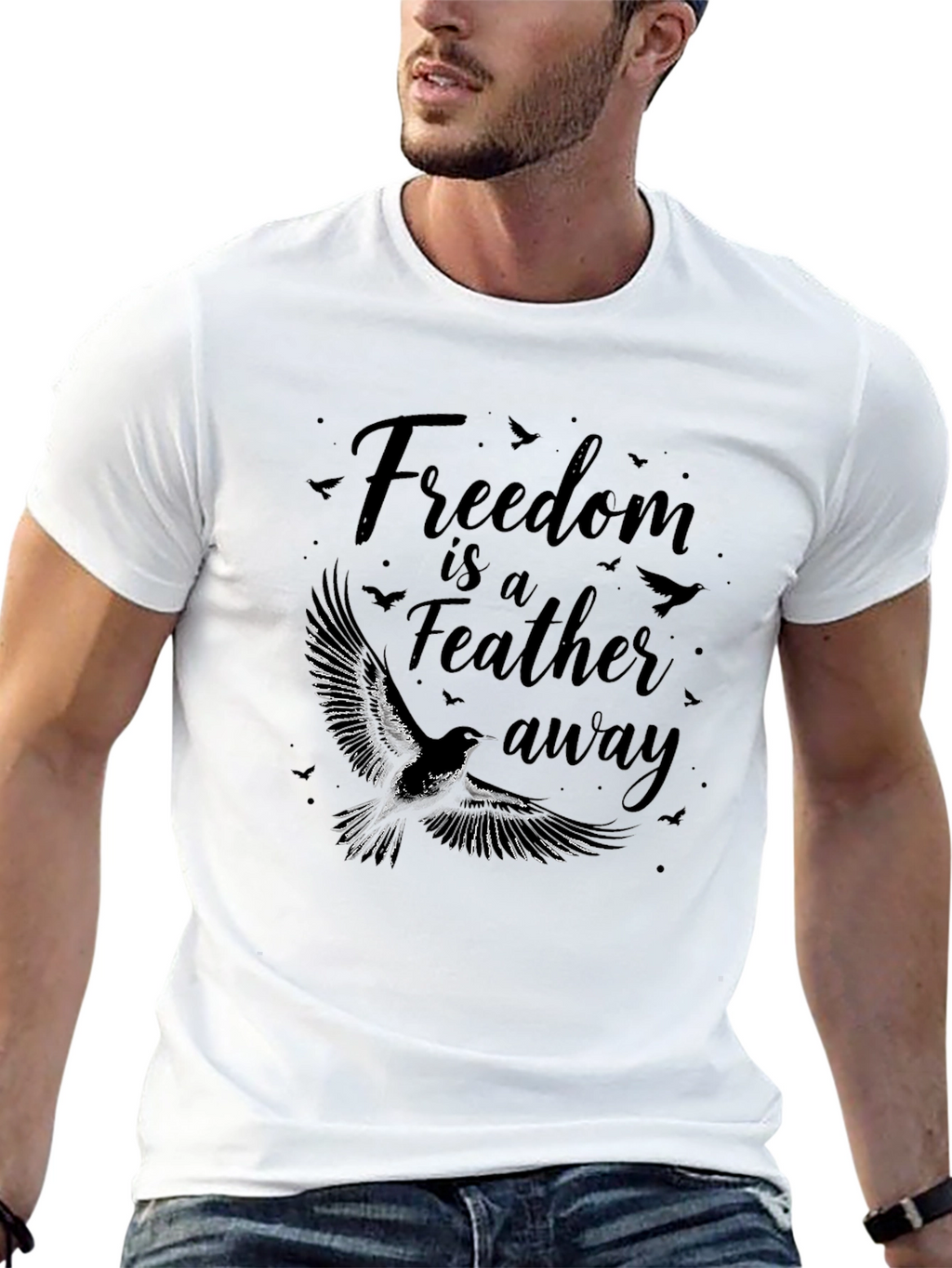 Freedom Feather Bird Graphic Tee