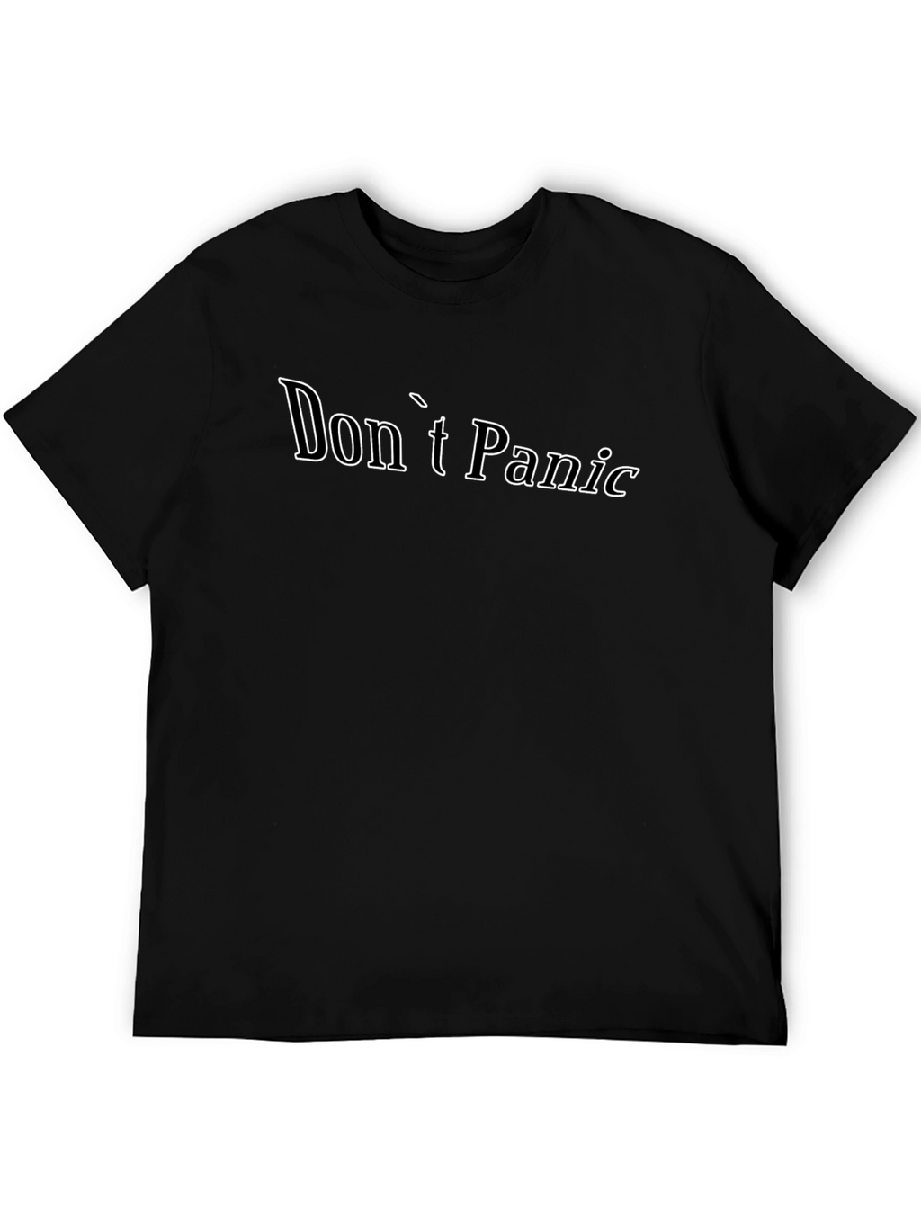 Dont Panic T-Shirt - Black Cotton Casual Tee