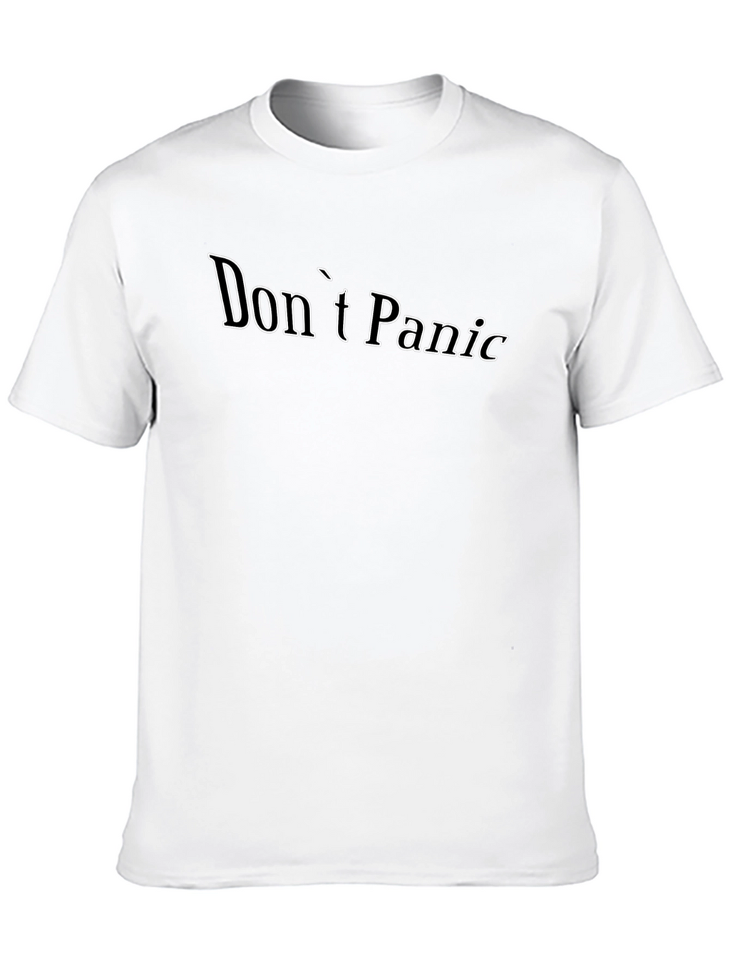 Dont Panic T-Shirt - Black Cotton Casual Tee