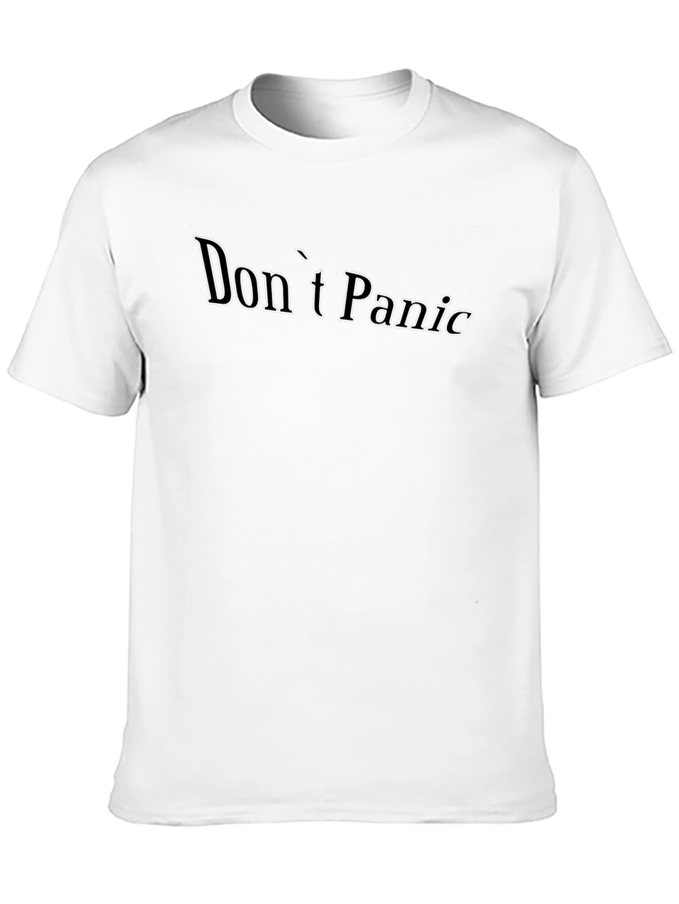 Dont Panic T-Shirt - Black Cotton Casual Tee