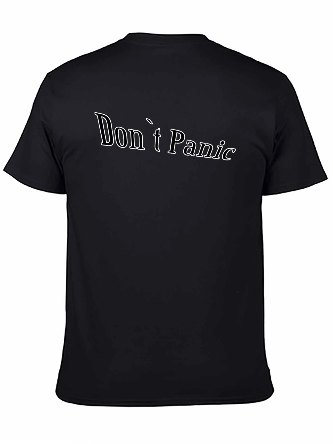Dont Panic T-Shirt - Black Cotton Casual Tee
