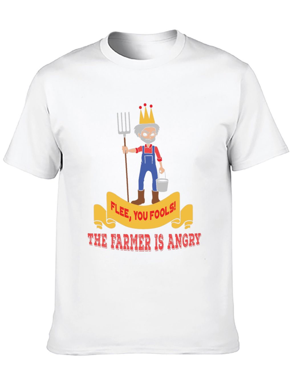 Angry Farmer Graphic Tee - Flee You Fools!