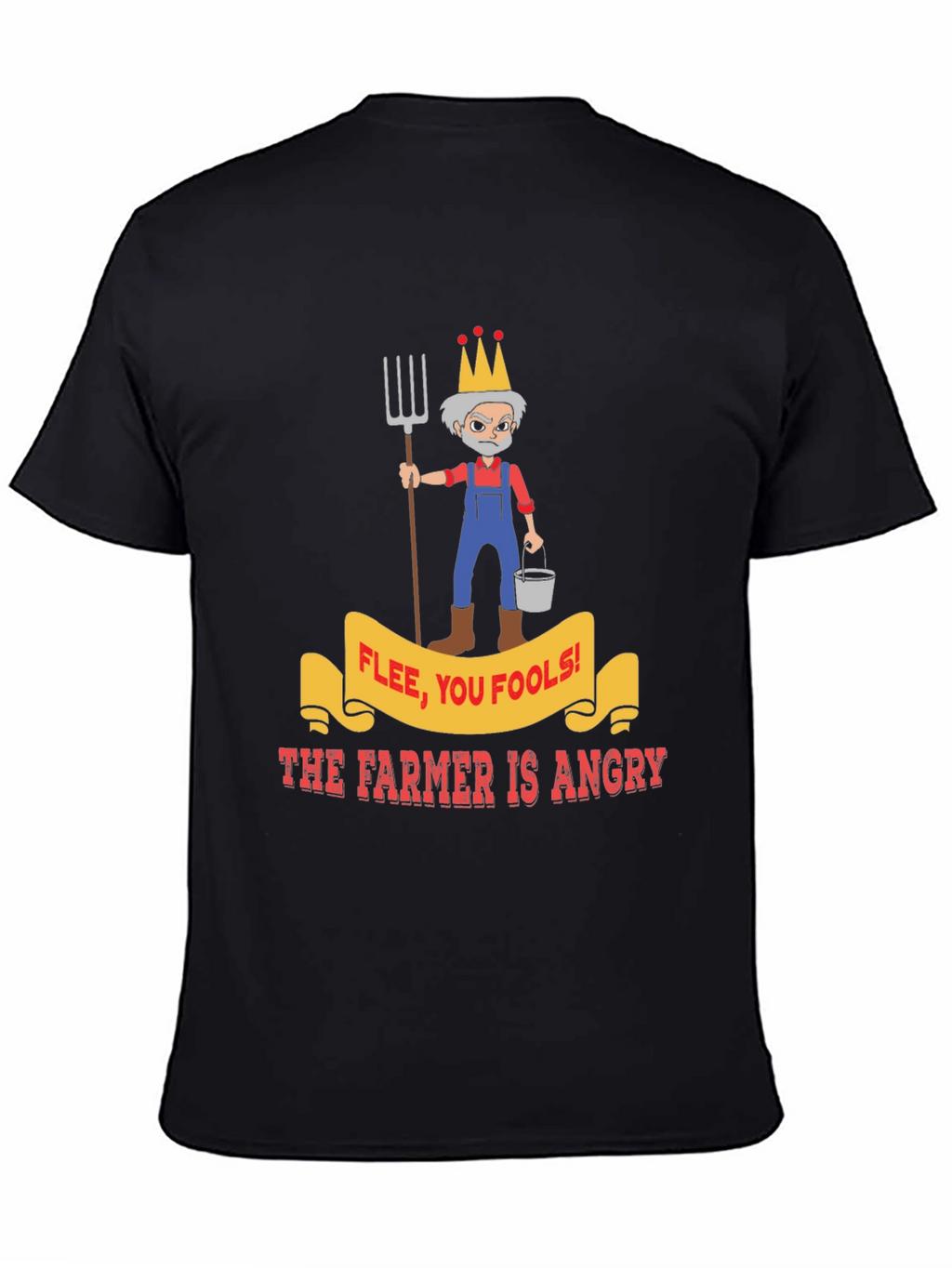 Angry Farmer Graphic Tee - Flee You Fools!