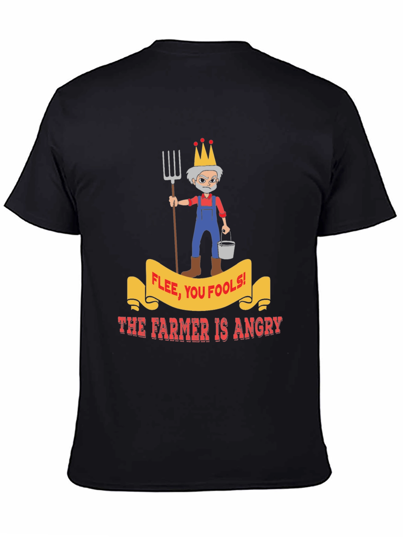 Angry Farmer Graphic Tee - Flee You Fools!