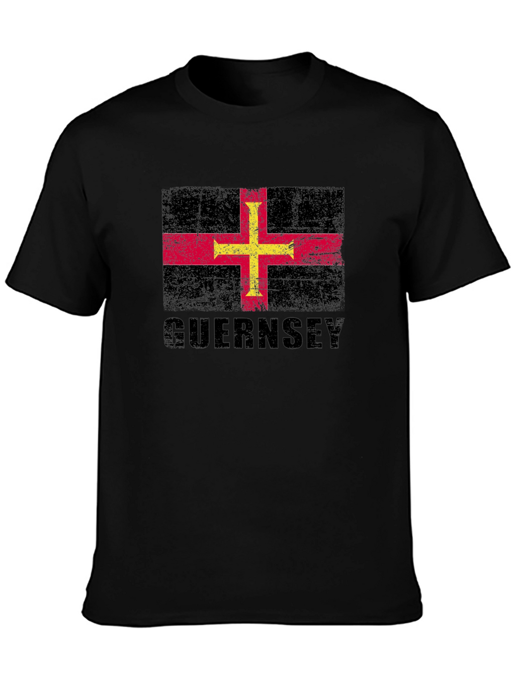 Guernsey Flag T-Shirt - Distressed Design