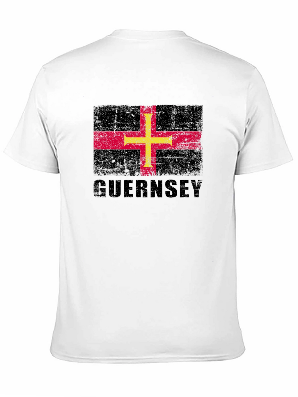 Guernsey Flag T-Shirt - Distressed Design