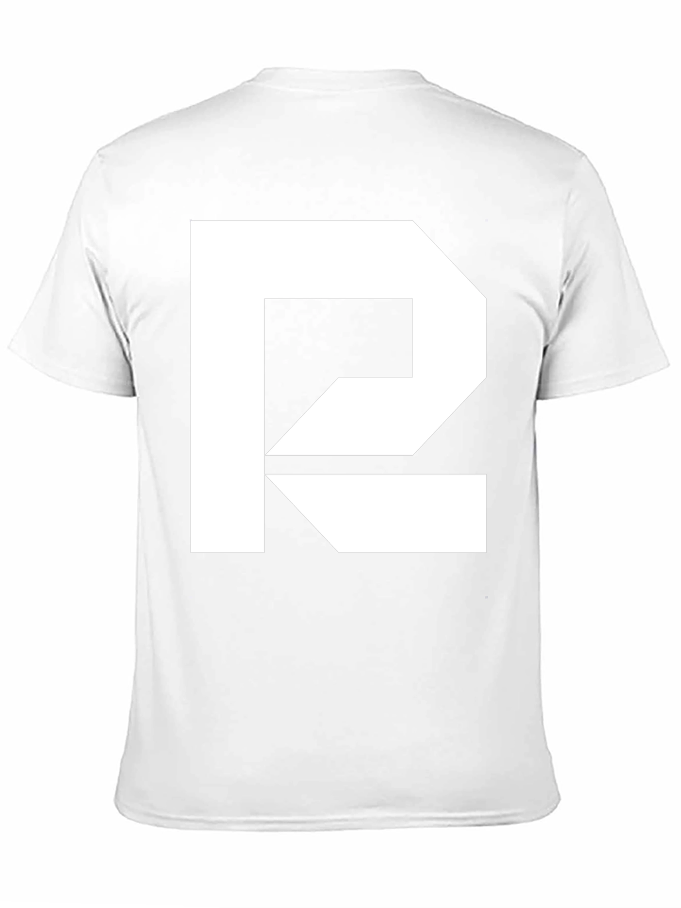 Modern Graphic Tee - Black Shirt with White Abstract R Design