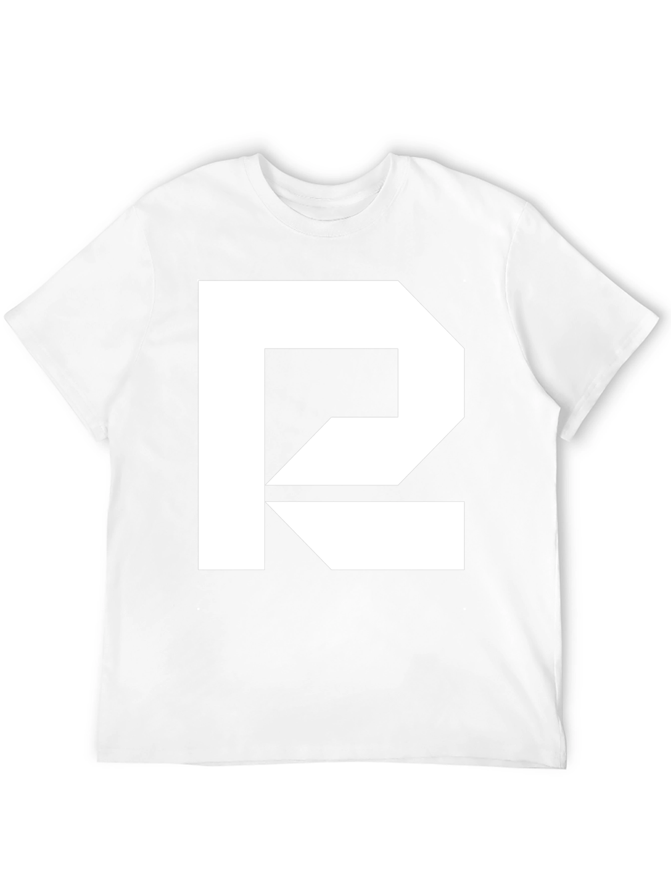 Modern Graphic Tee - Black Shirt with White Abstract R Design