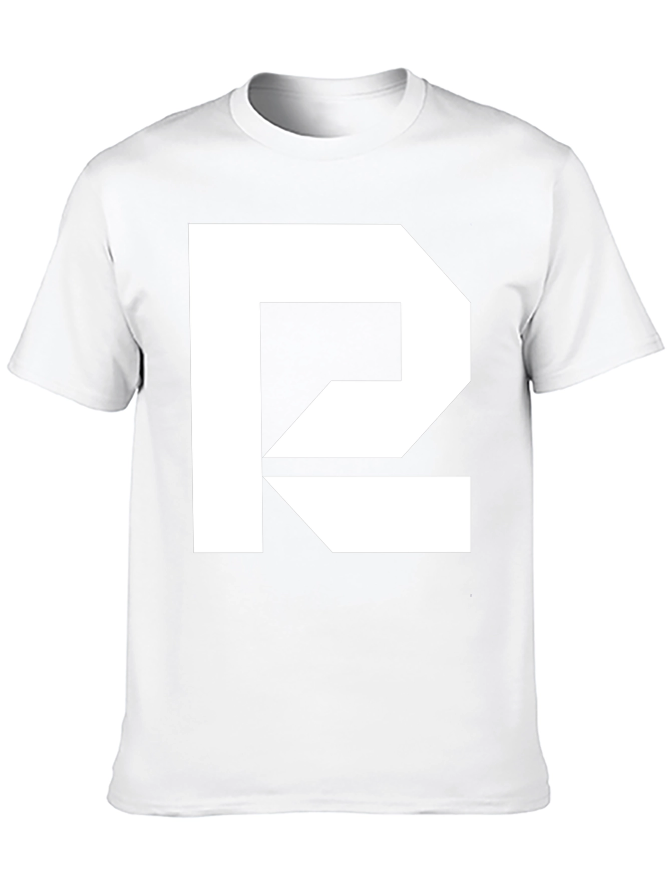 Modern Graphic Tee - Black Shirt with White Abstract R Design