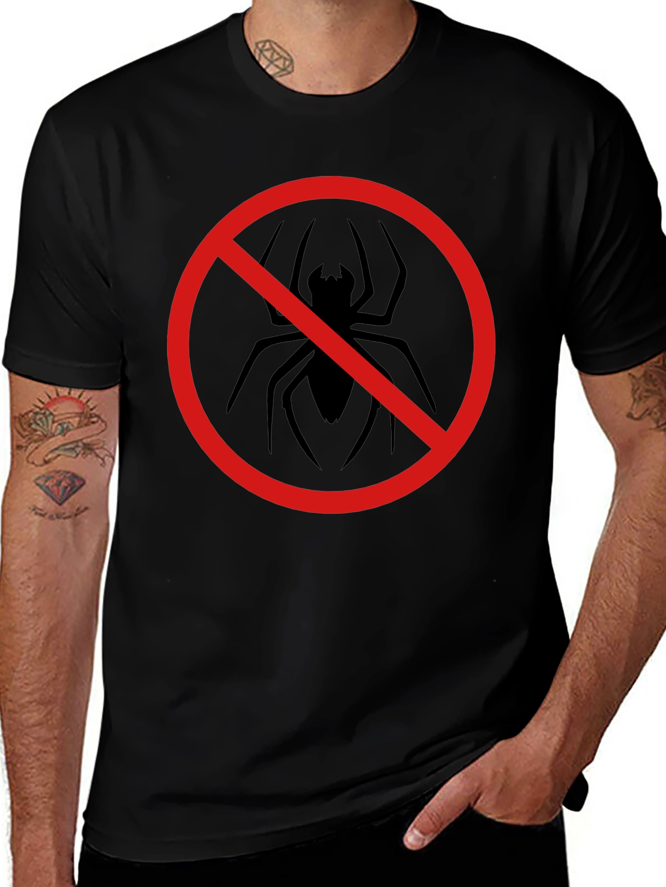 Black No Spiders Graphic Tee