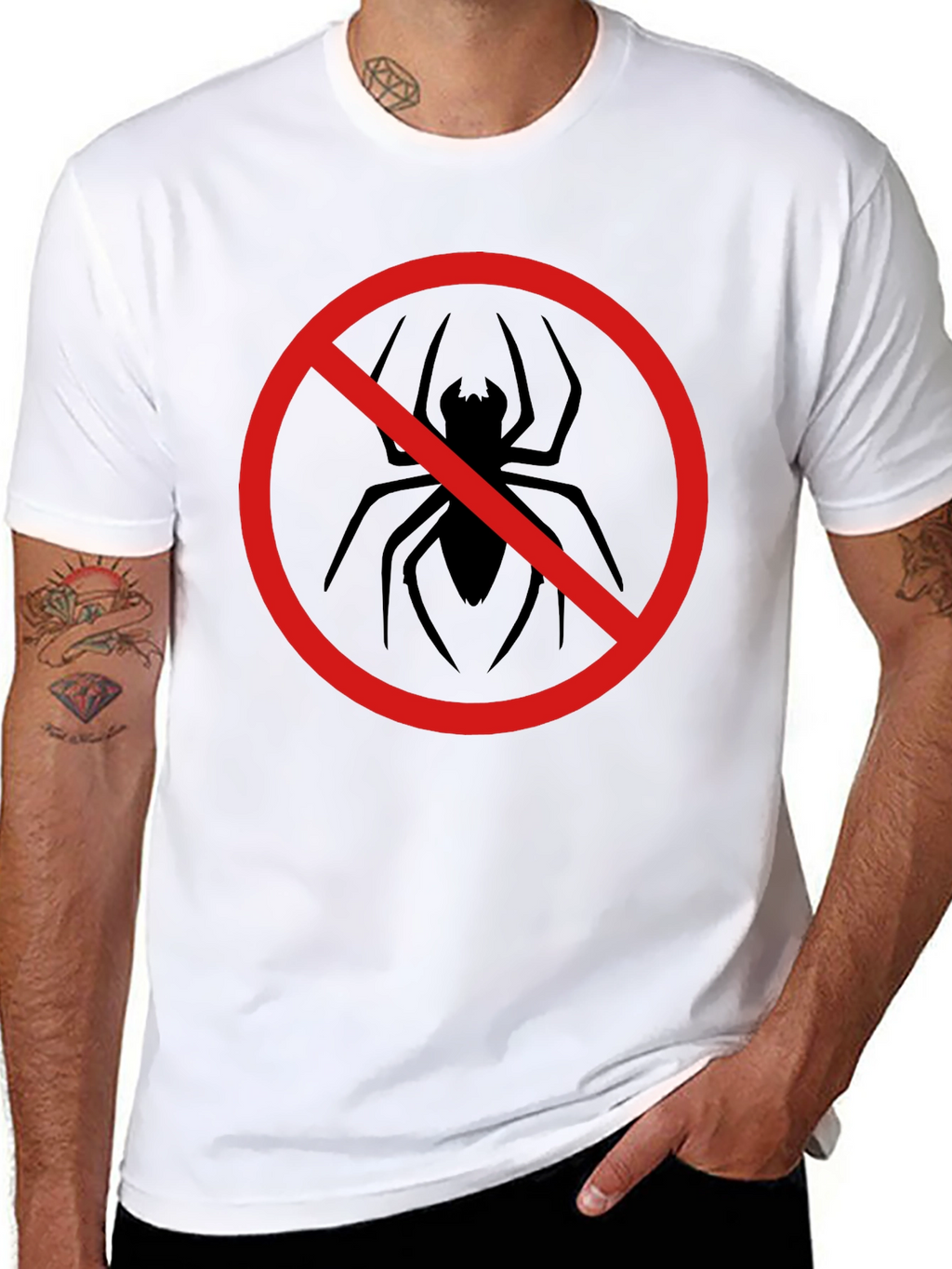 Black No Spiders Graphic Tee