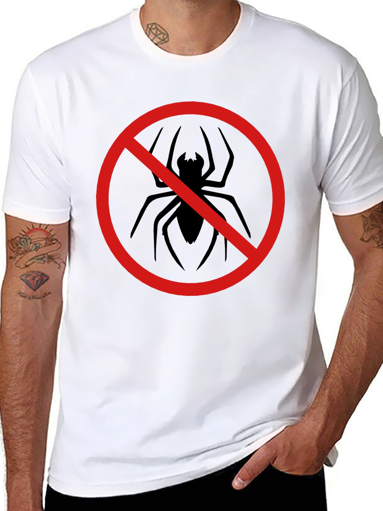 Black No Spiders Graphic Tee