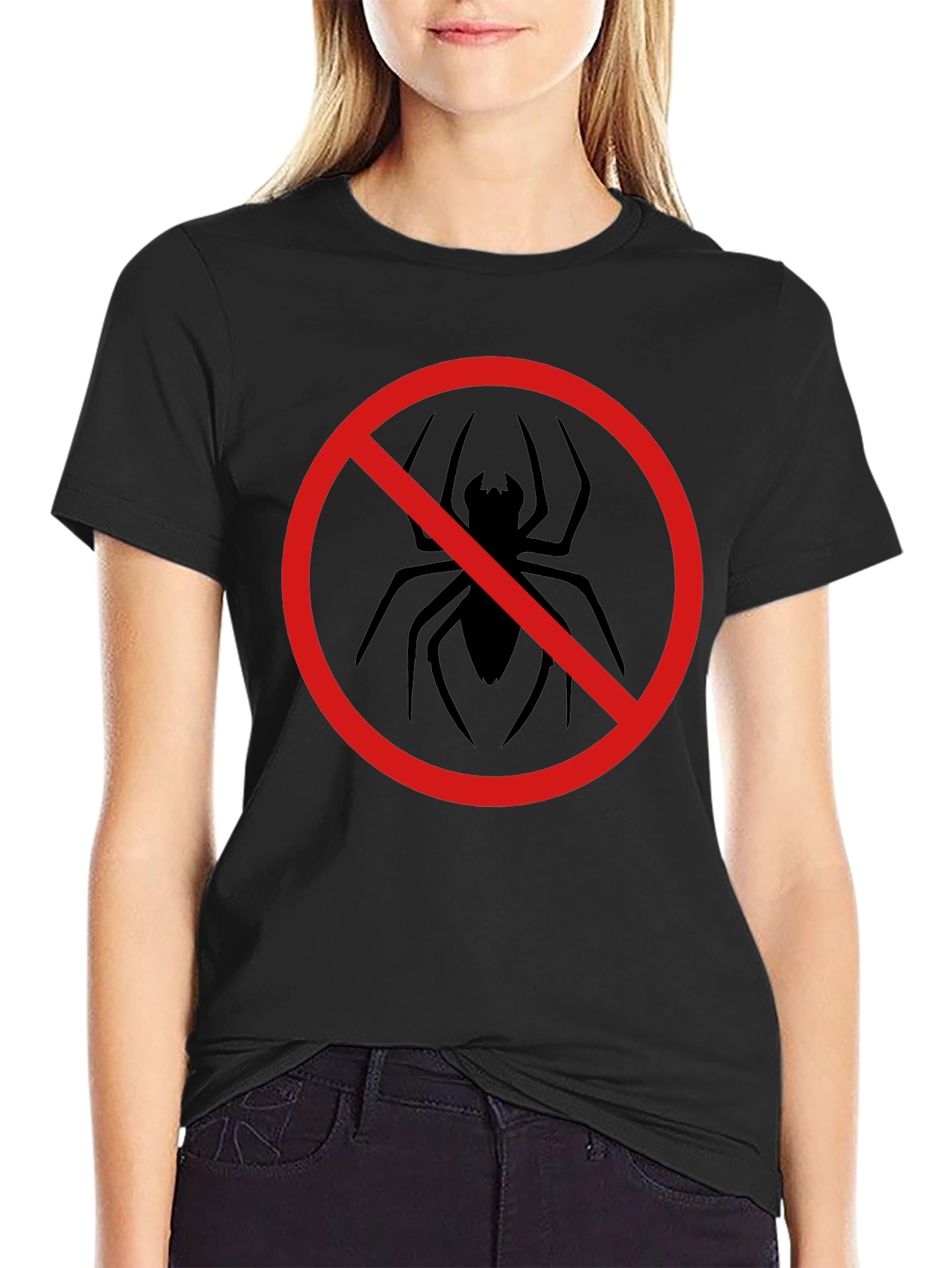 Black No Spiders Graphic Tee