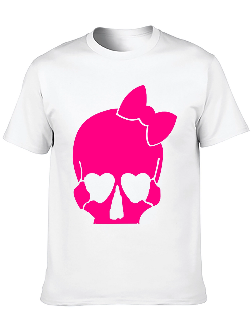 Skull Bow T-Shirt - Pink Gothic Style