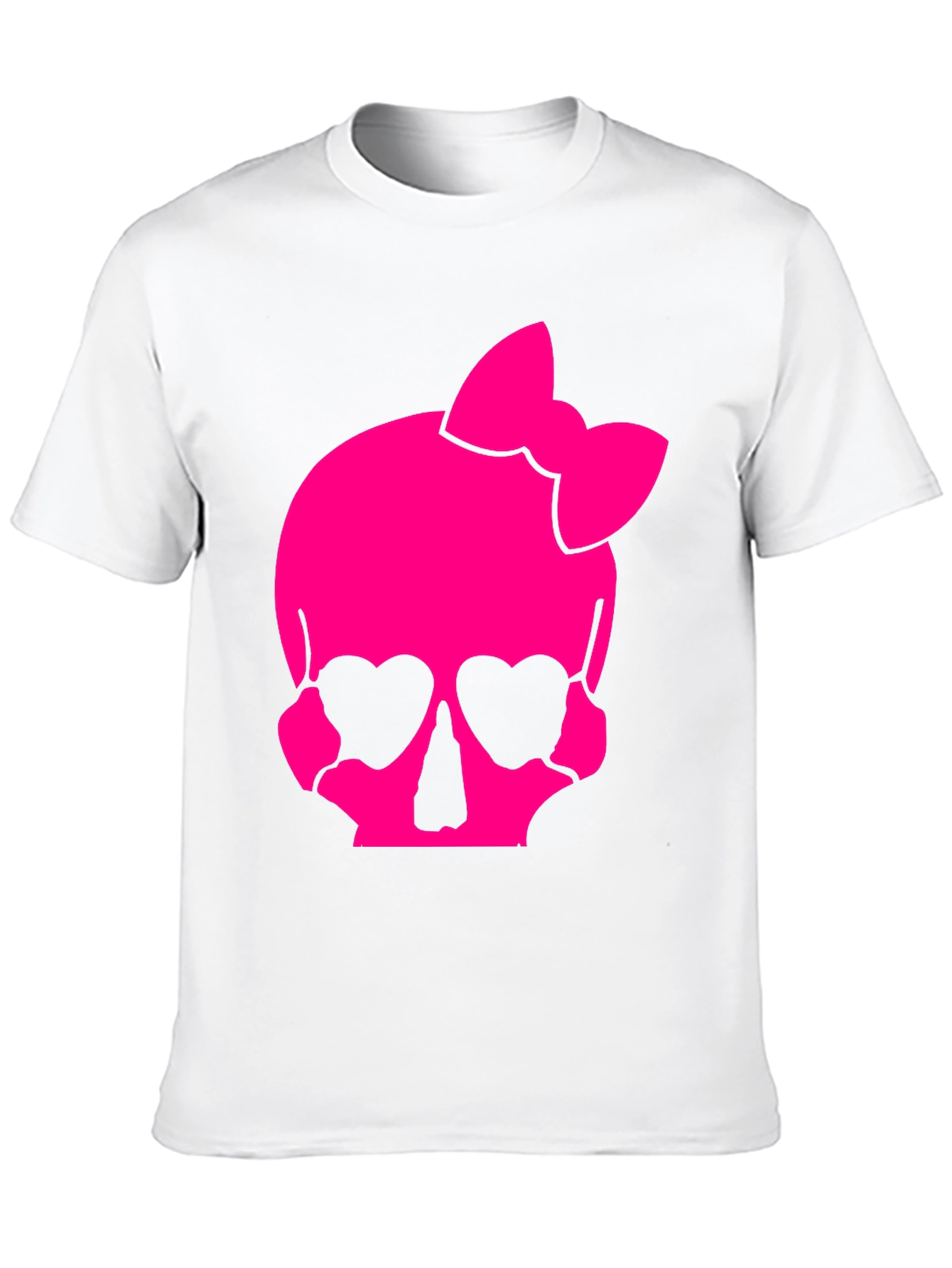 Skull Bow T-Shirt - Pink Gothic Style