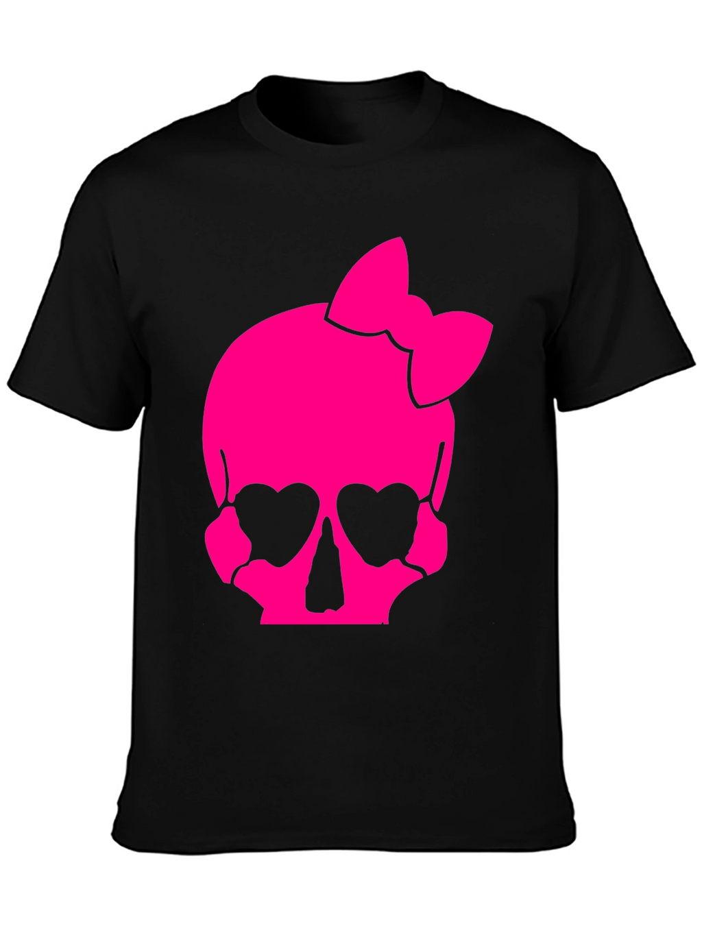 Skull Bow T-Shirt - Pink Gothic Style