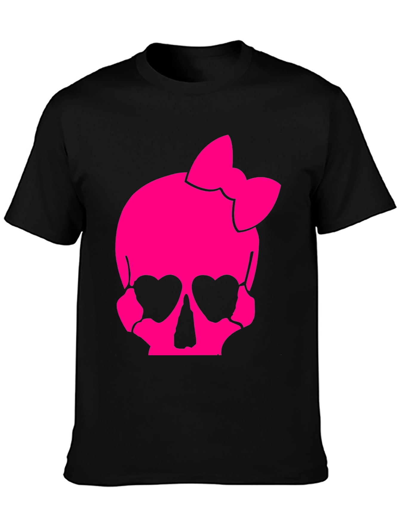Skull Bow T-Shirt - Pink Gothic Style