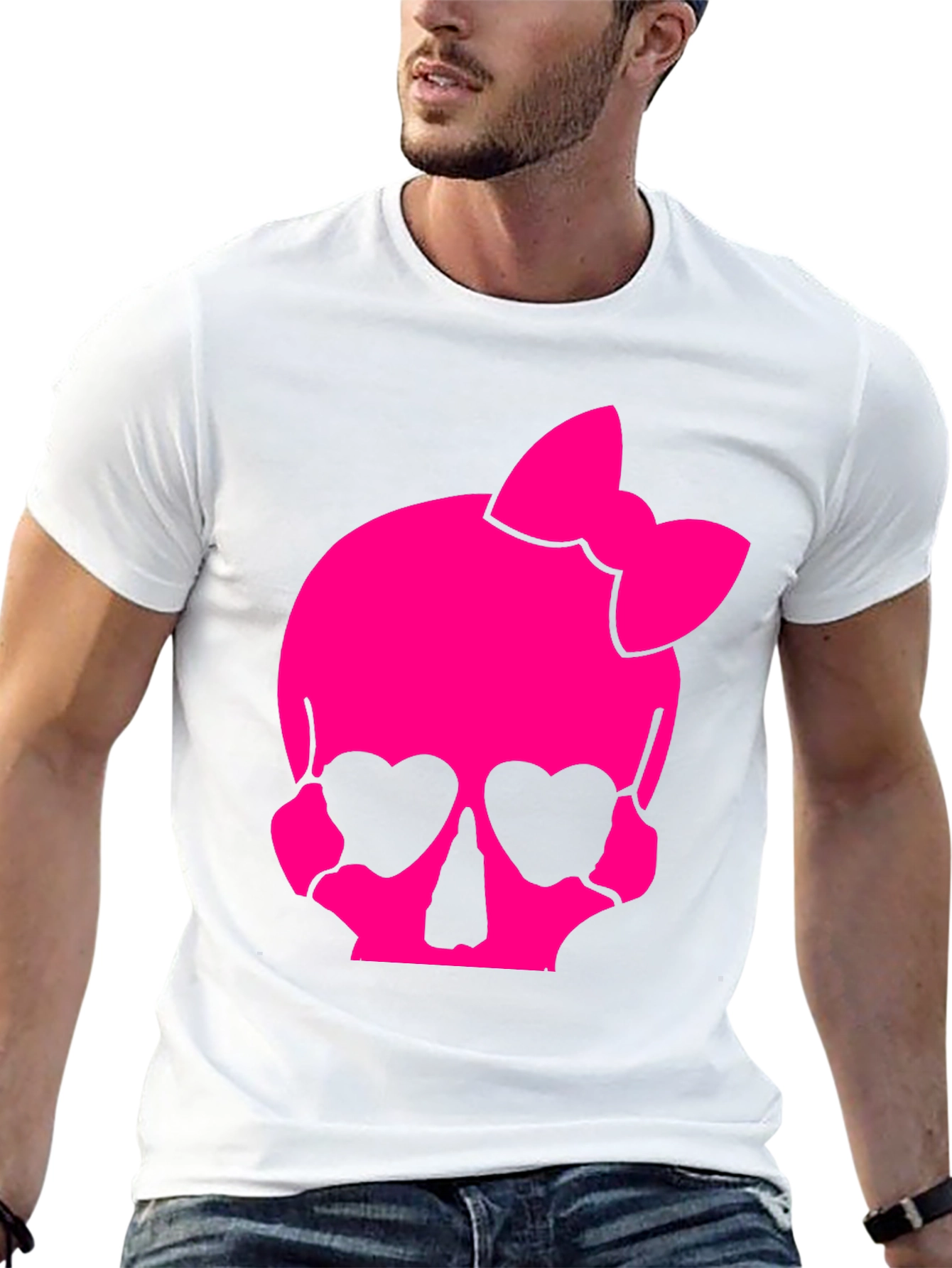 Skull Bow T-Shirt - Pink Gothic Style