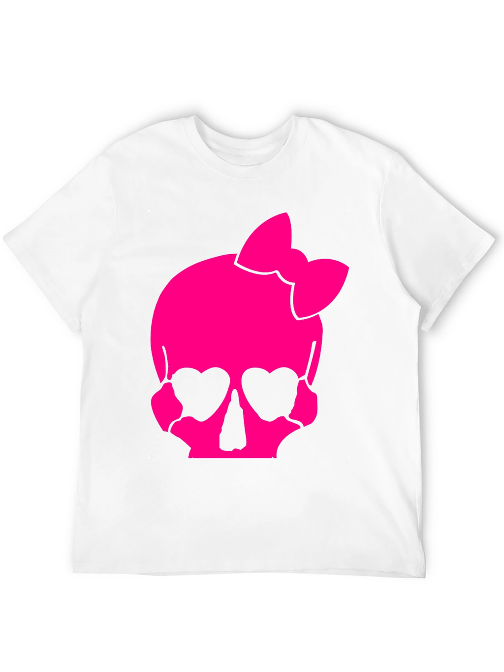 Skull Bow T-Shirt - Pink Gothic Style