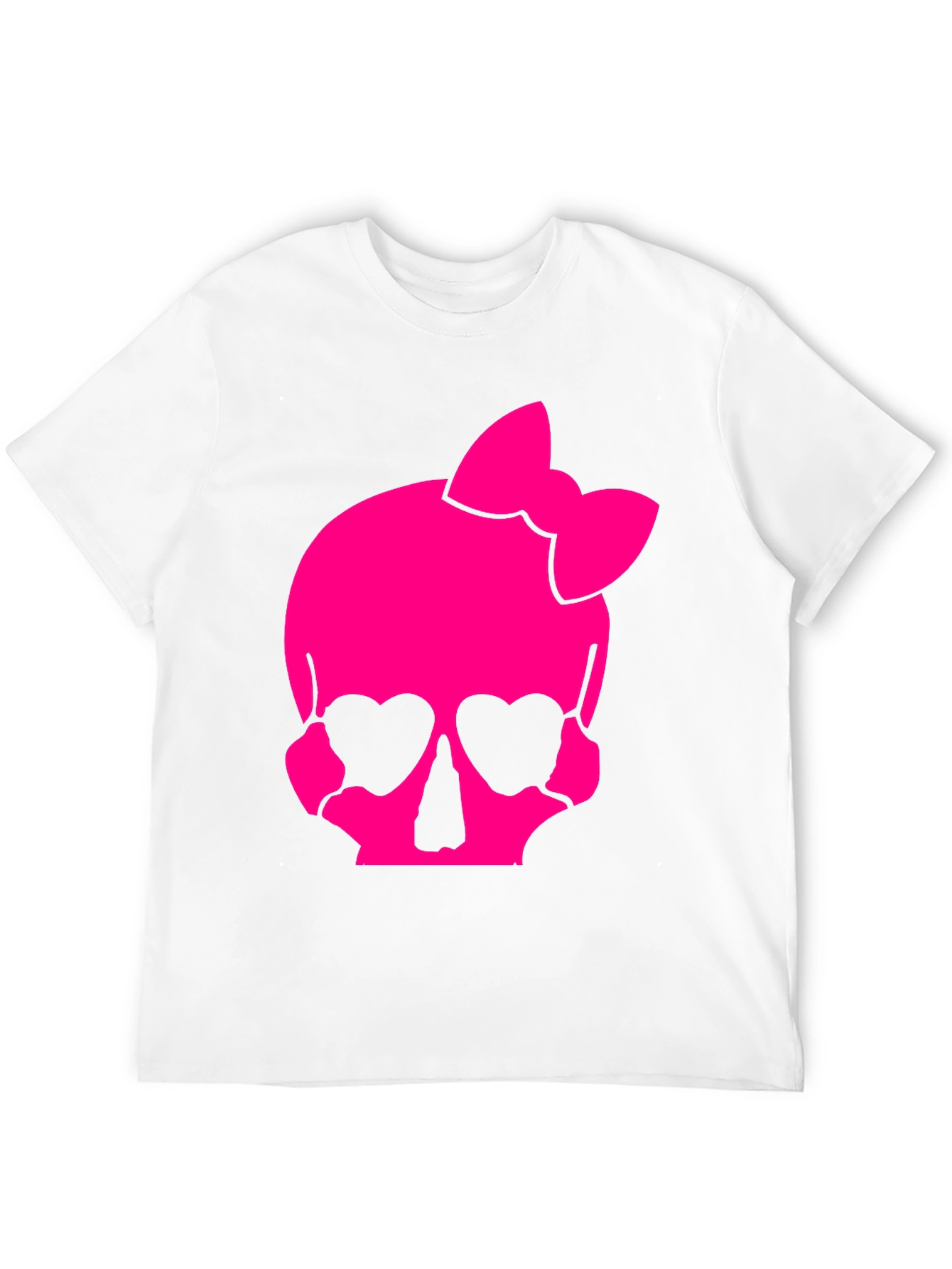 Skull Bow T-Shirt - Pink Gothic Style