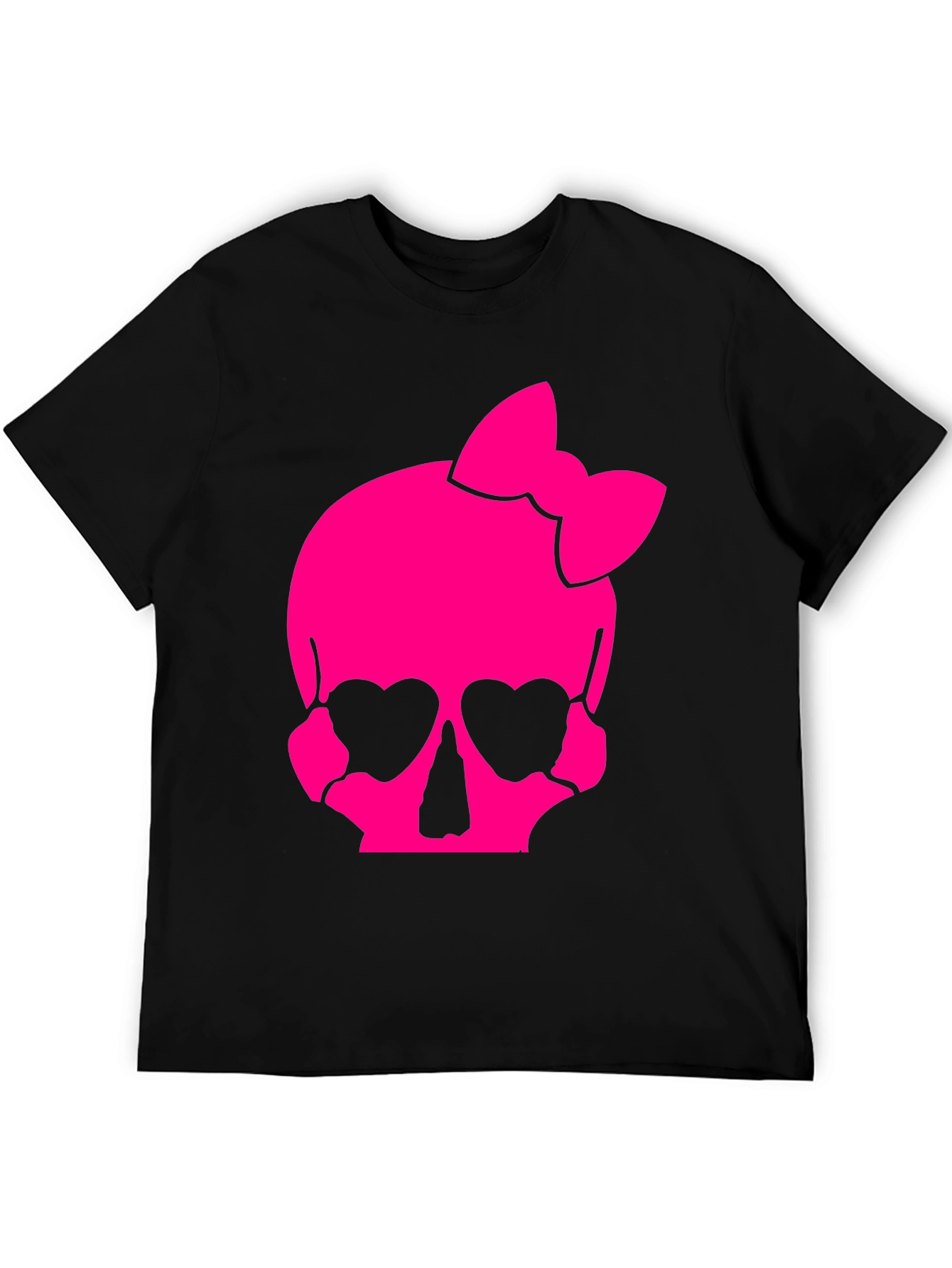 Skull Bow T-Shirt - Pink Gothic Style