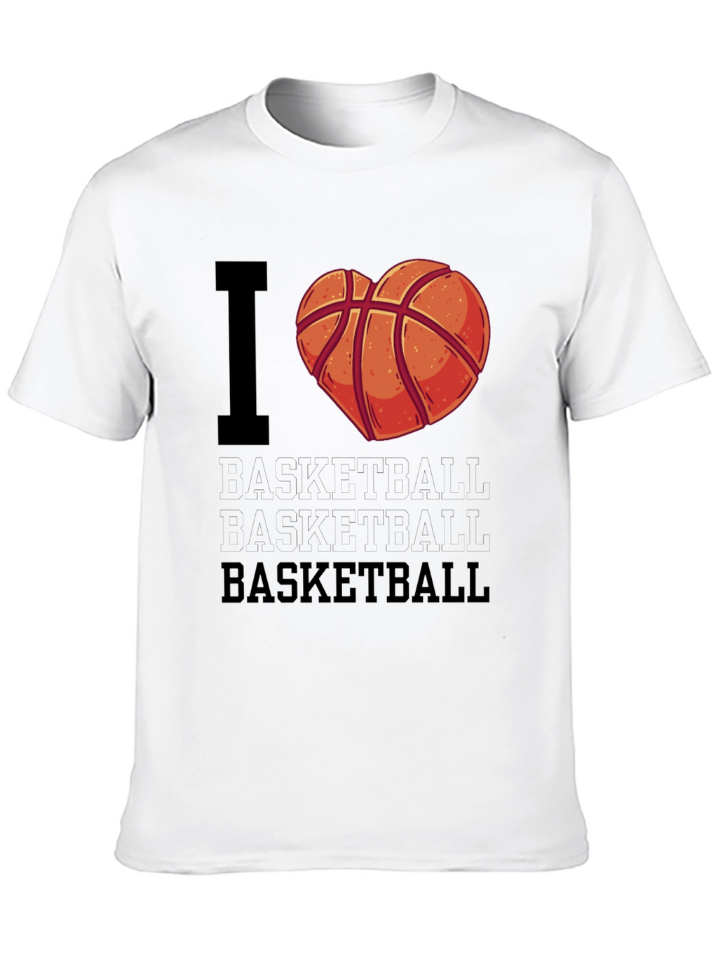 I Love Basketball T-Shirt - Heart Design