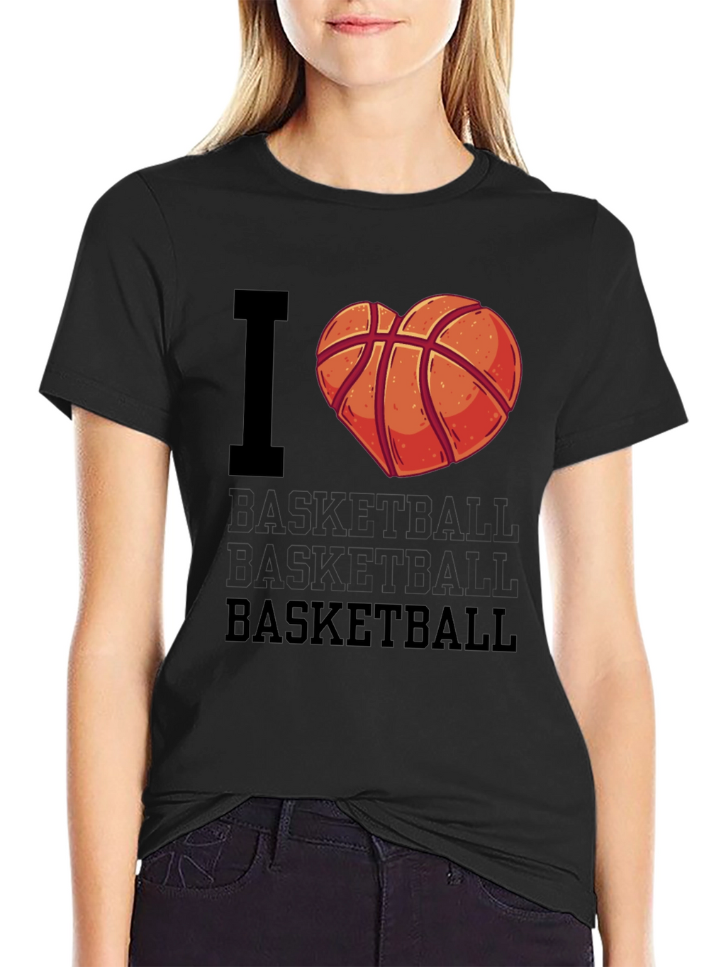 I Love Basketball T-Shirt - Heart Design