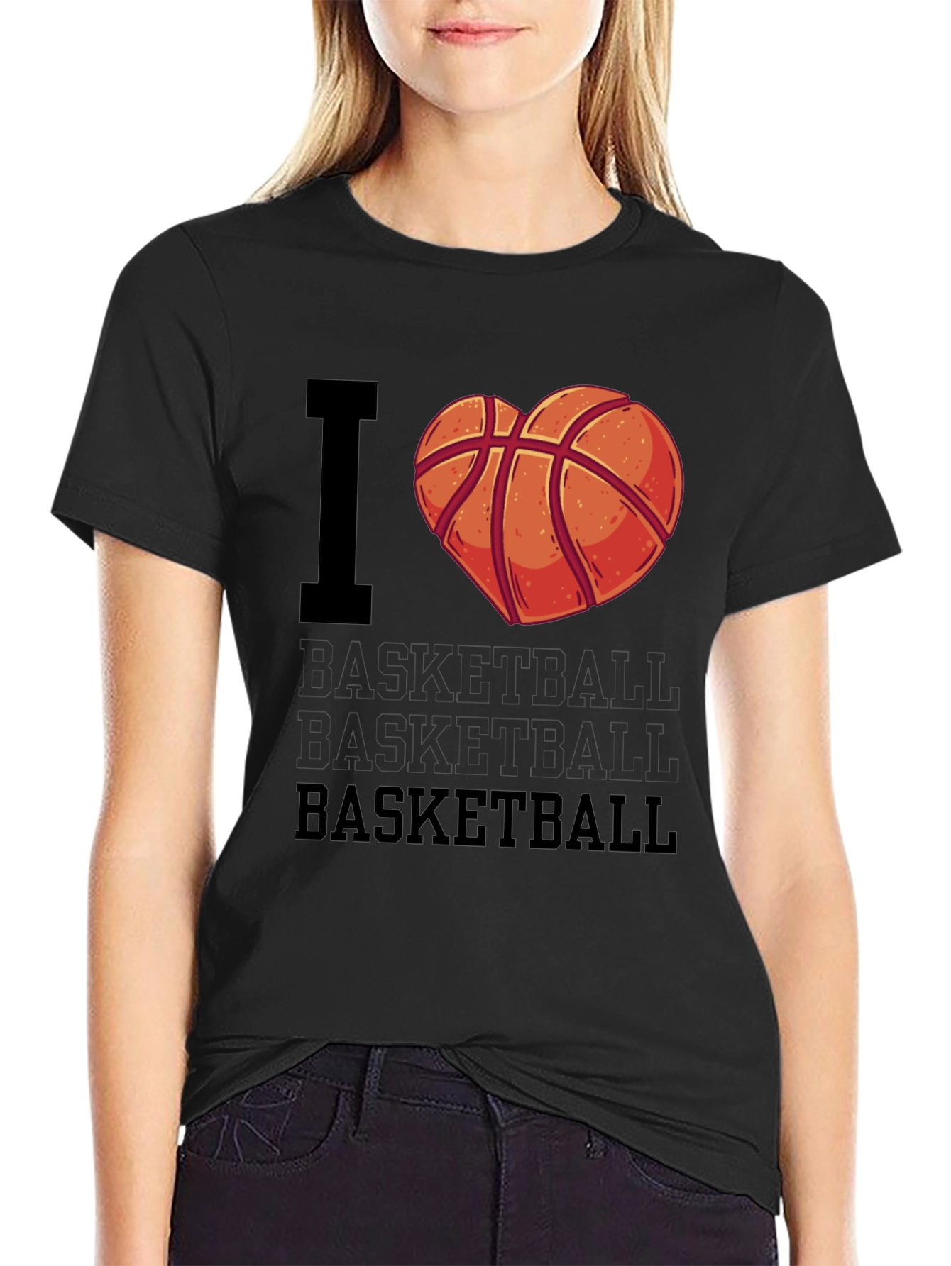 I Love Basketball T-Shirt - Heart Design