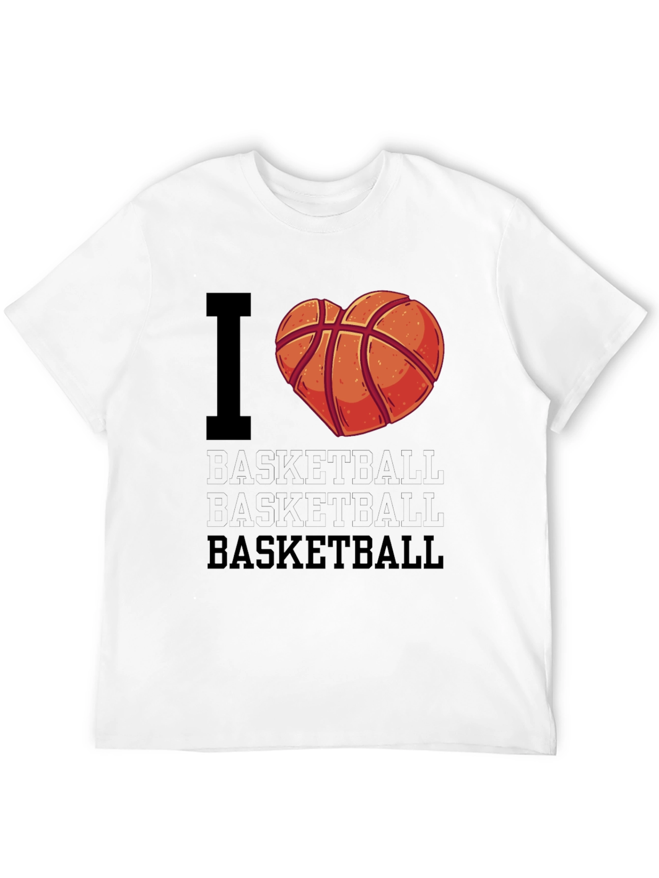 I Love Basketball T-Shirt - Heart Design