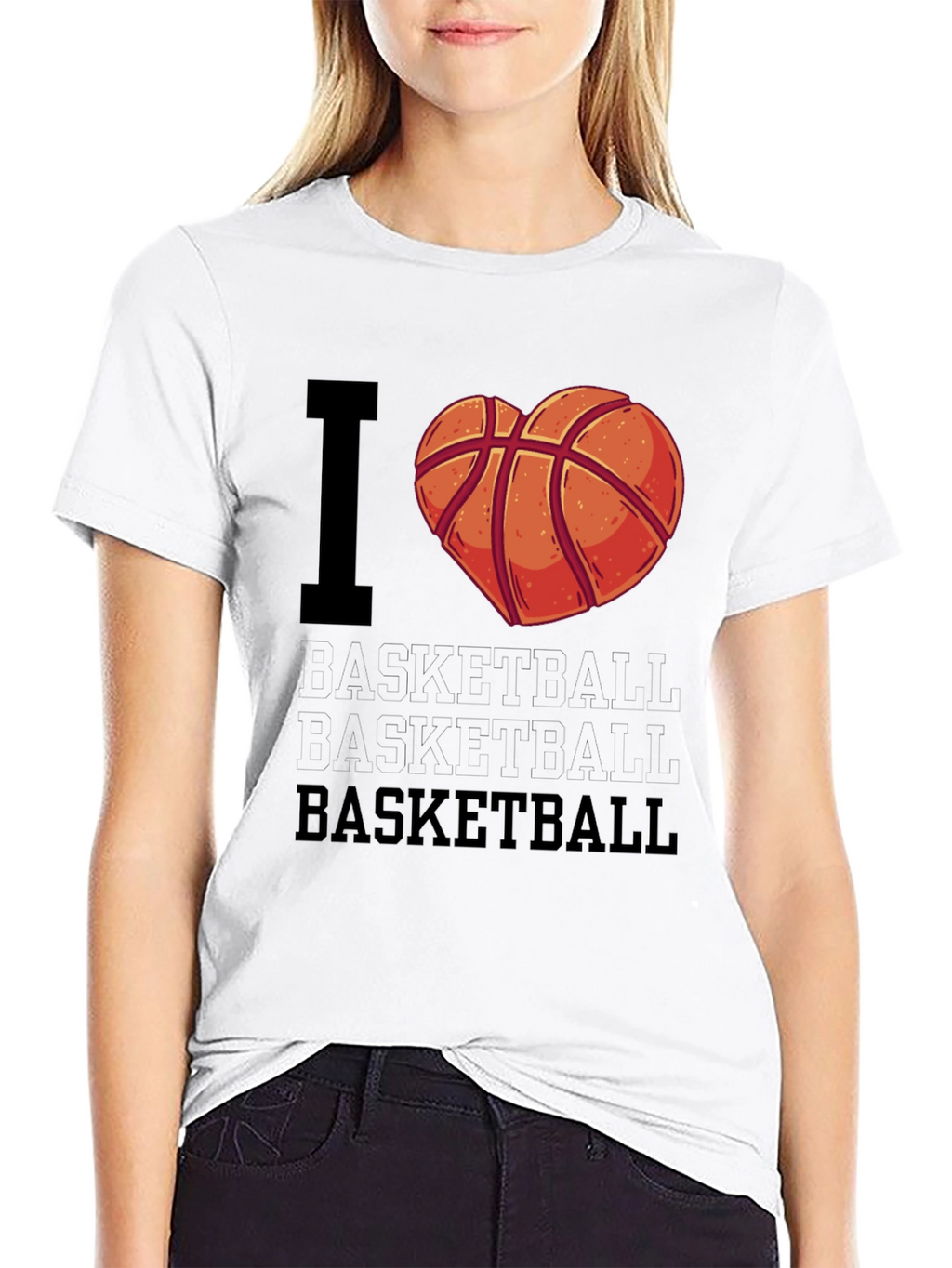 I Love Basketball T-Shirt - Heart Design