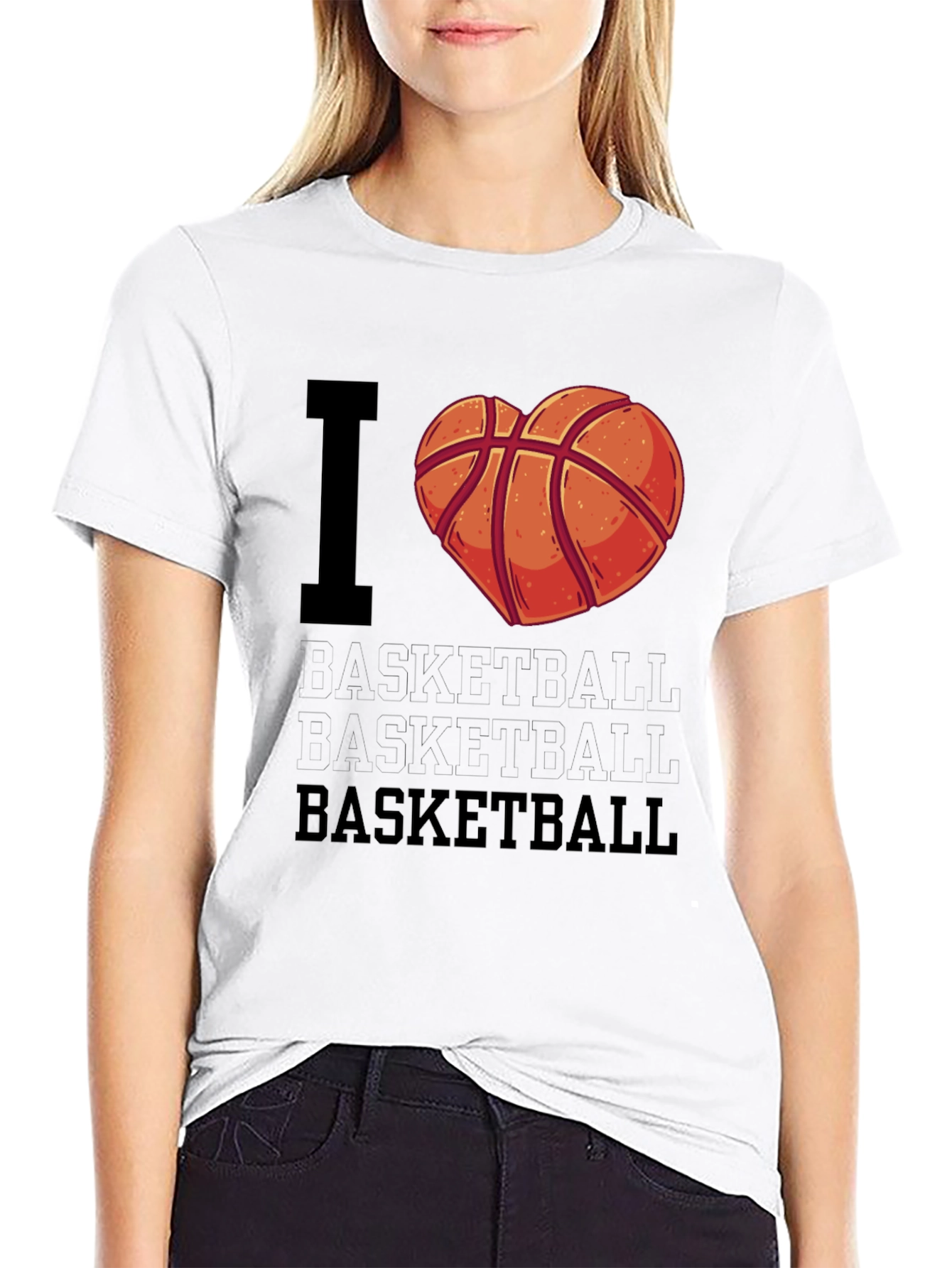I Love Basketball T-Shirt - Heart Design